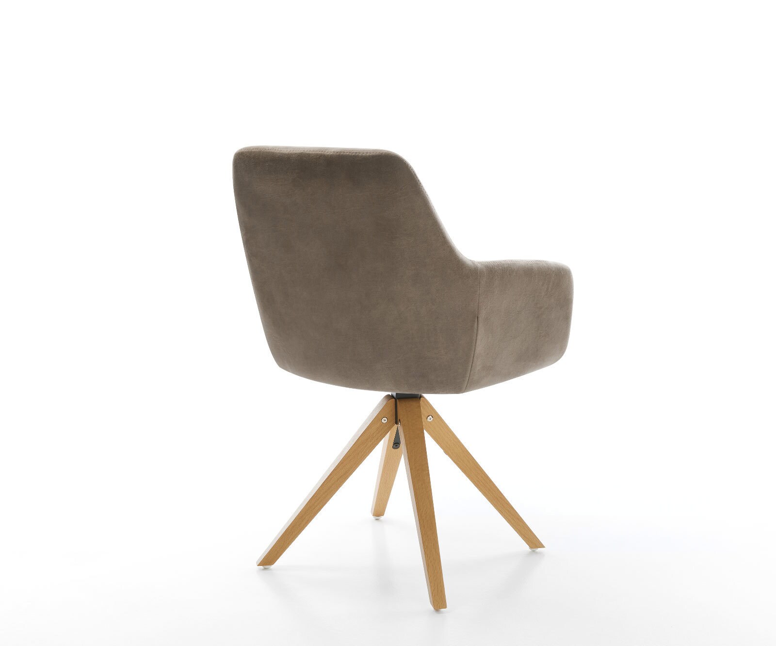 Eetkamerstoel Pejo-Flex microvelours taupe vintage houten frame hoekig natuur pocketveer kern 4