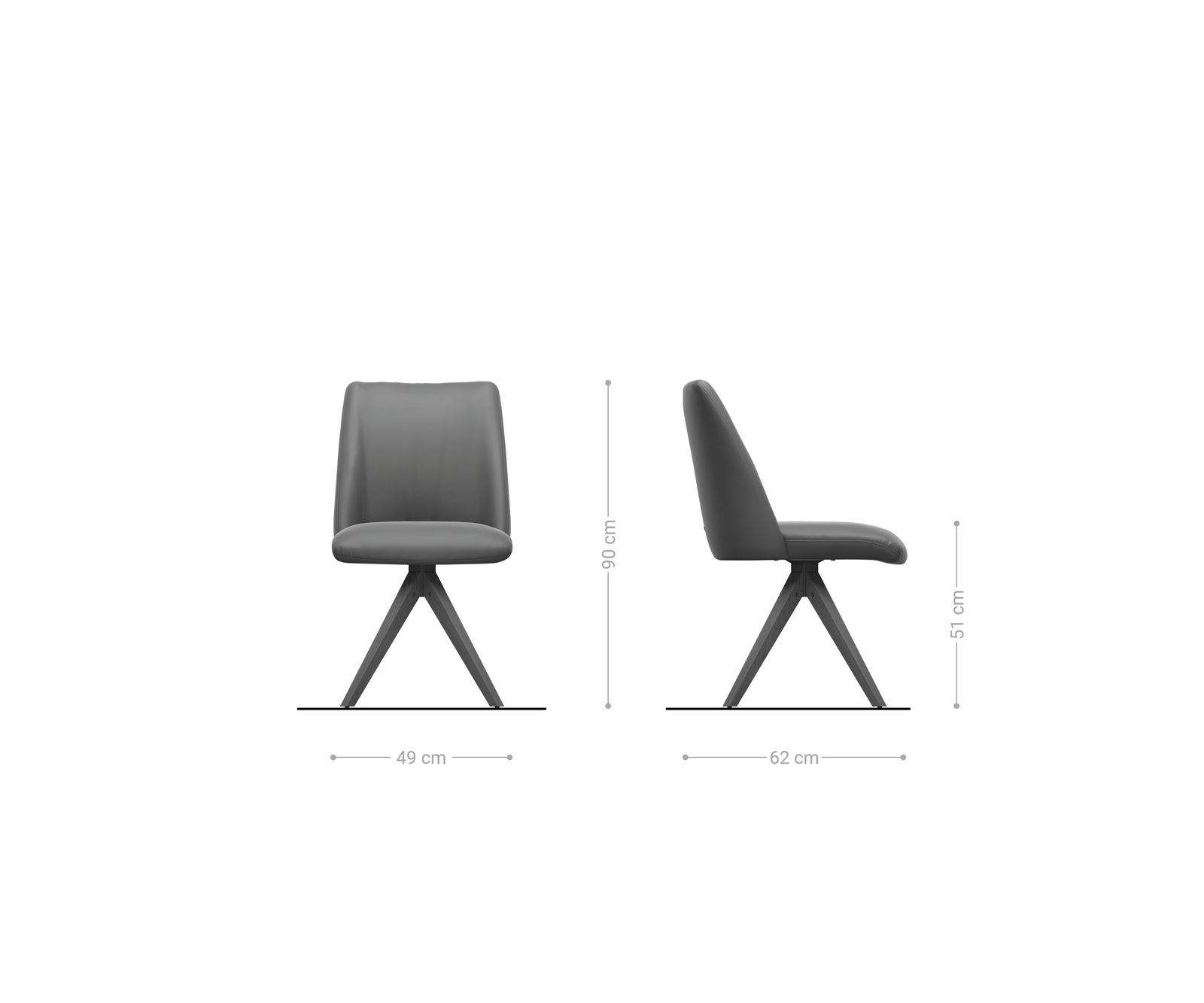 Draaistoel Elso-Flex microvelours antraciet vintage houten frame hoekig natuur 360° draaibaar pocketveer kern 5