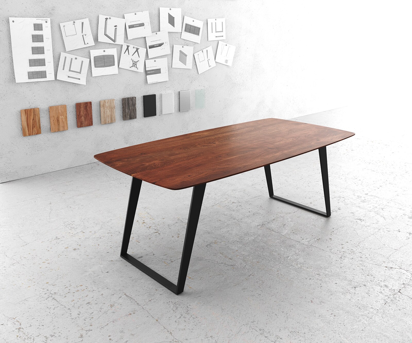 Eettafel Edge Zwitserse rand massief hout boot 2