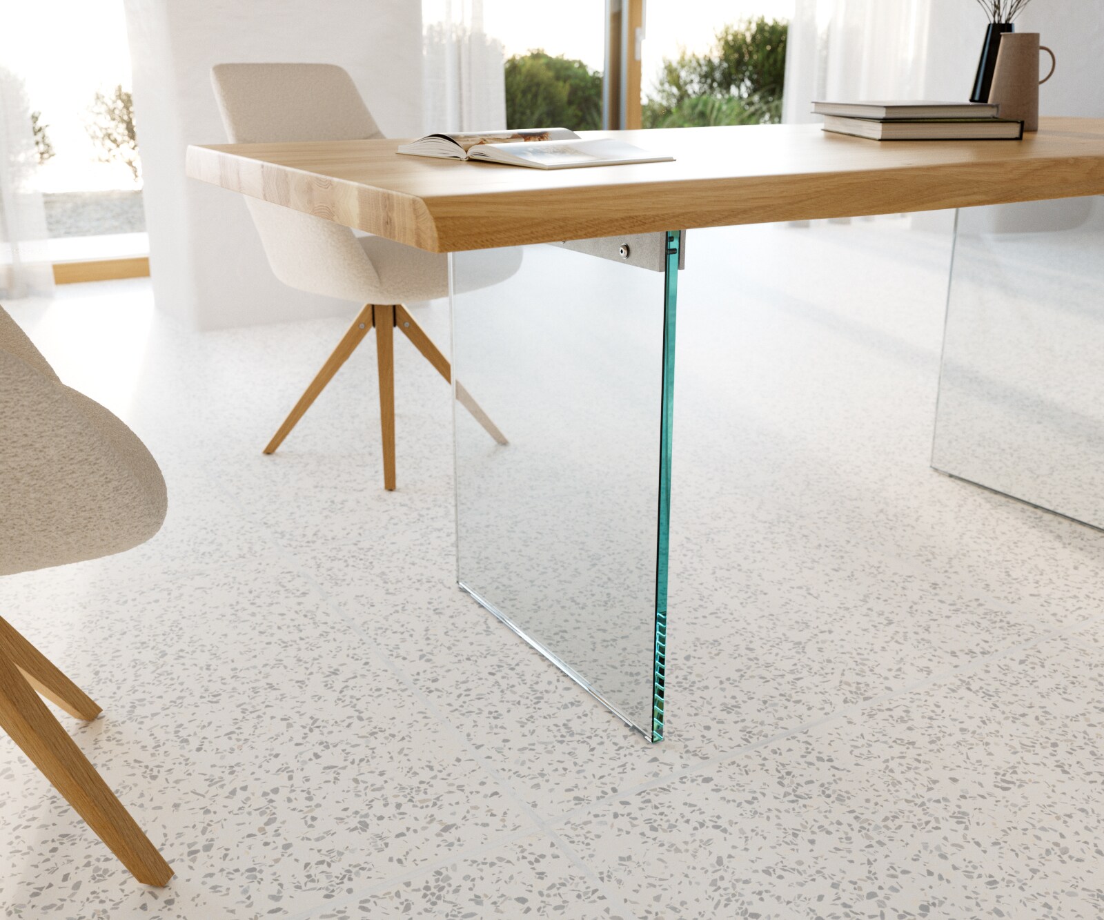 Eettafel Edge 200x100 eiken natuur glas Live-Edge 5 Eettafel Edge 200x100 eiken natuur glas Live-Edge 5