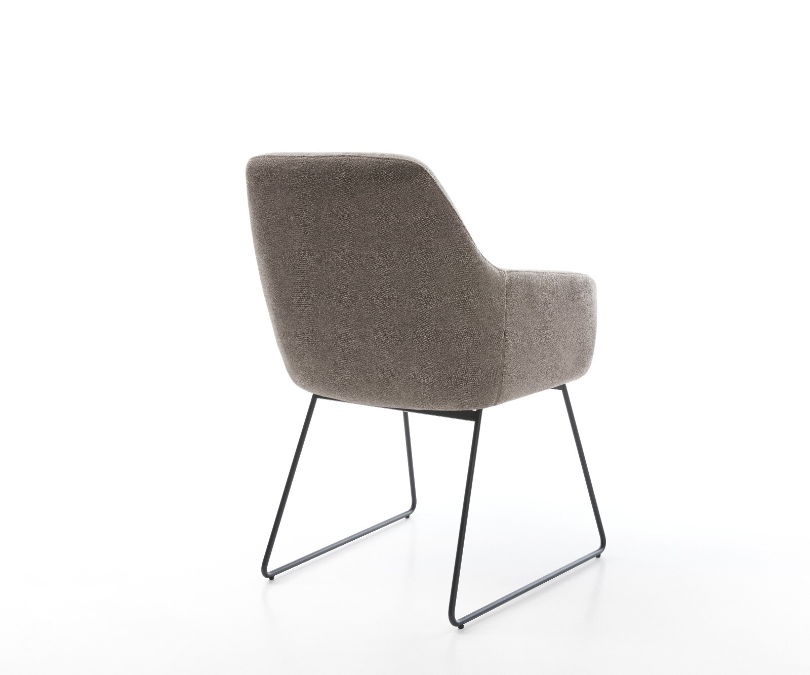 Eetkamerstoel Pejo-Flex zachte stof met structuur taupe slipframe zwart pocketveer kern 4
