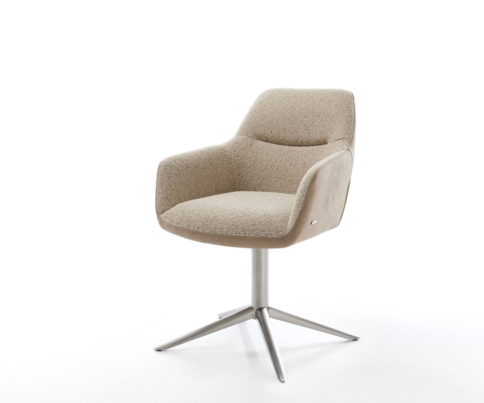 Draaistoel Pejo-Flex materiaalmix mud kruispoot roestvrij staal 360° draaibaar rocker-functie pocketveer kern 1