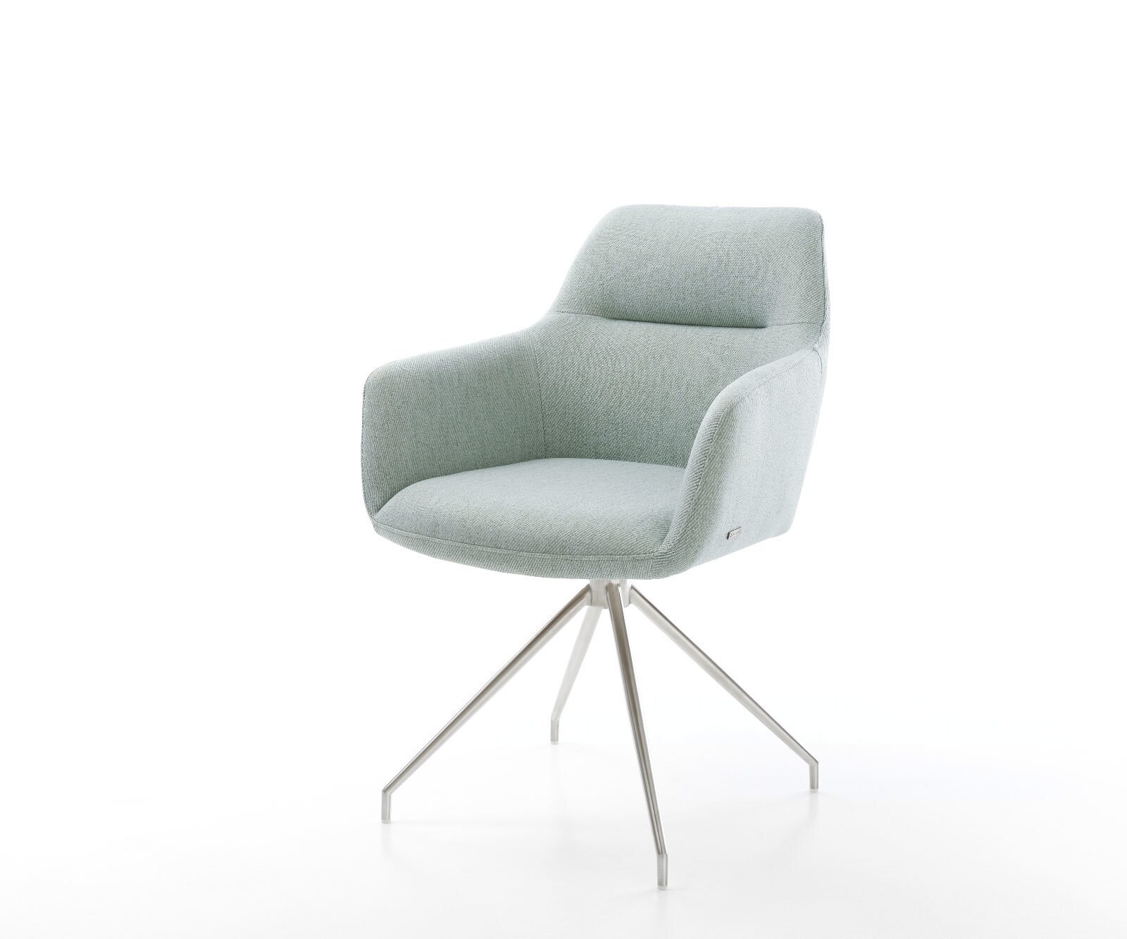 Eetkamerstoel Pejo-Flex stripes mint kruisframe conisch roestvrij staal pocketveer kern Eetkamerstoel Pejo-Flex stripes mint kruisframe conisch roestvrij staal pocketveer kern