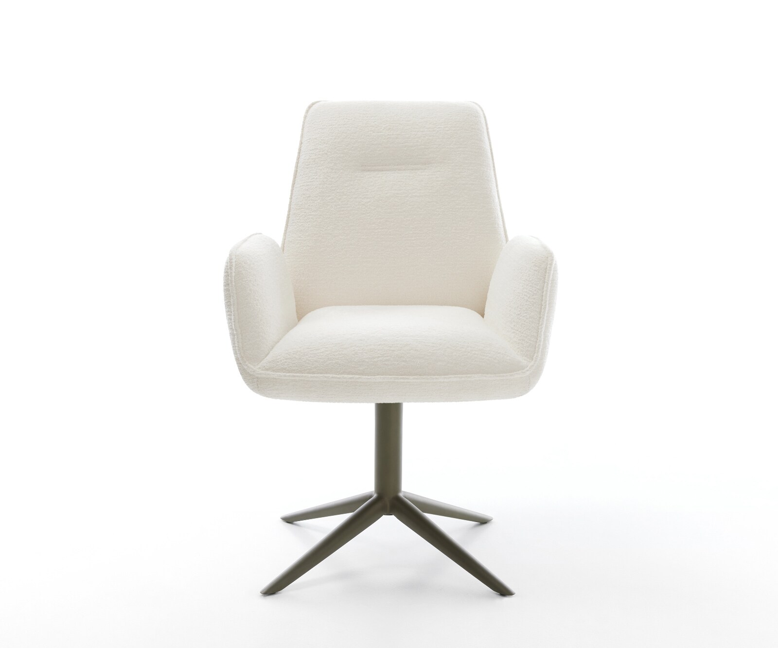 Draaistoel Zoa-Flex bouclé zacht beige kruispoot afwerking met titanium 360° draaibaar rocker-functie pocketveer kern 2