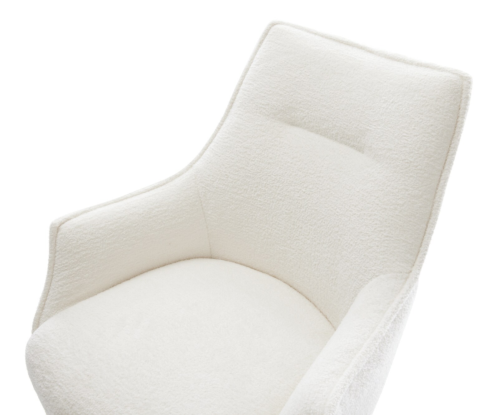 Eetkamerstoel Alja-Flex met armleuning bouclé zacht beige slipframe zwart pocketveer kern 3