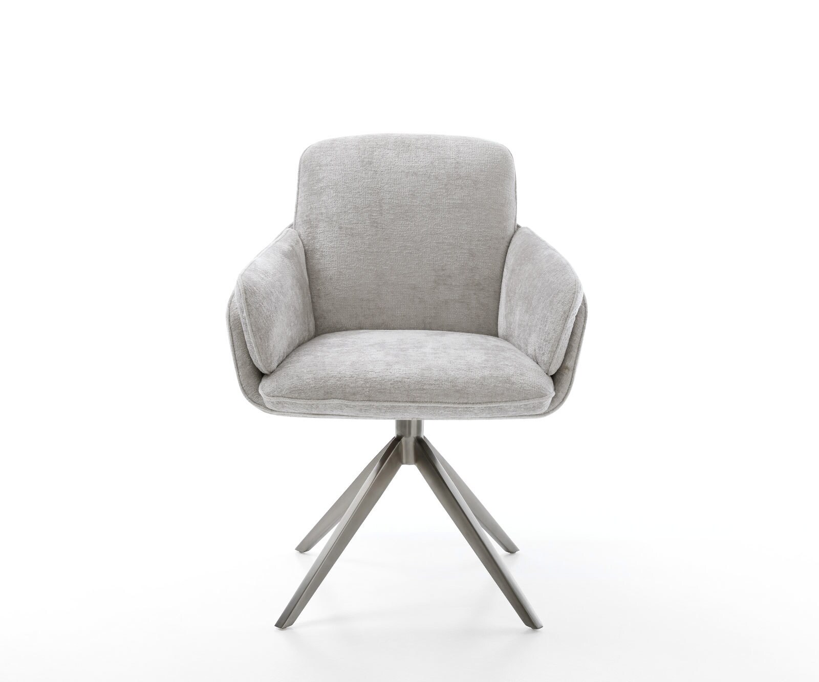 Draaistoel Luan-Flex met armleuning chenille zilver grijs kruisframe breed grafiet 360° draaibaar rocker-functie 1