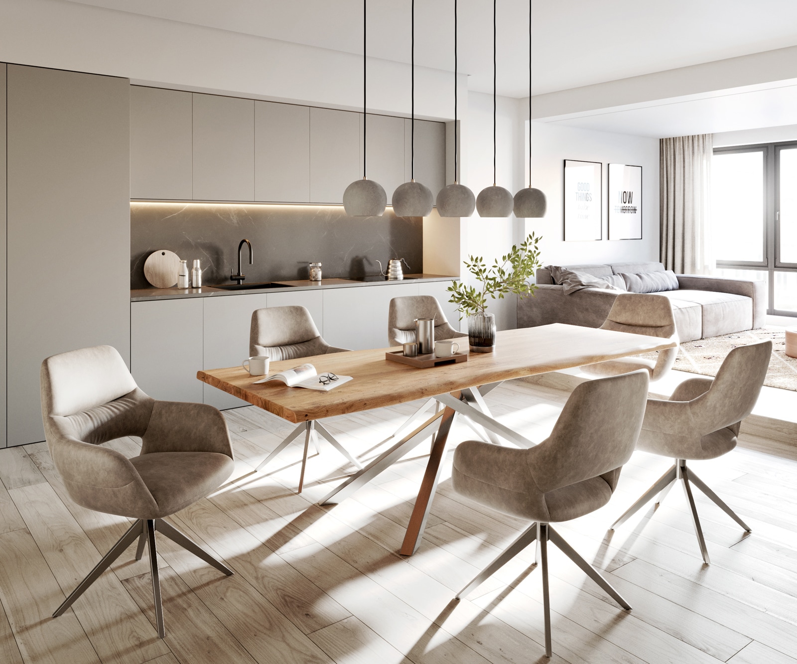 Eetkamerstoel Yago-Flex met armleuning microvelours taupe vintage kruisframe breed roestvrij staal pocketveer kern 3 Eetkamerstoel Yago-Flex met armleuning microvelours taupe vintage kruisframe breed roestvrij staal pocketveer kern 3