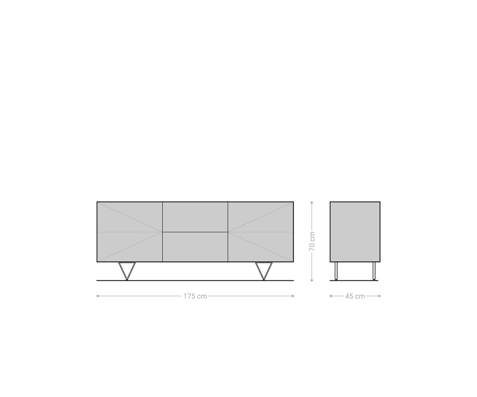Dressoir Wyatt 175 cm acacia natuur 3 deuren 5