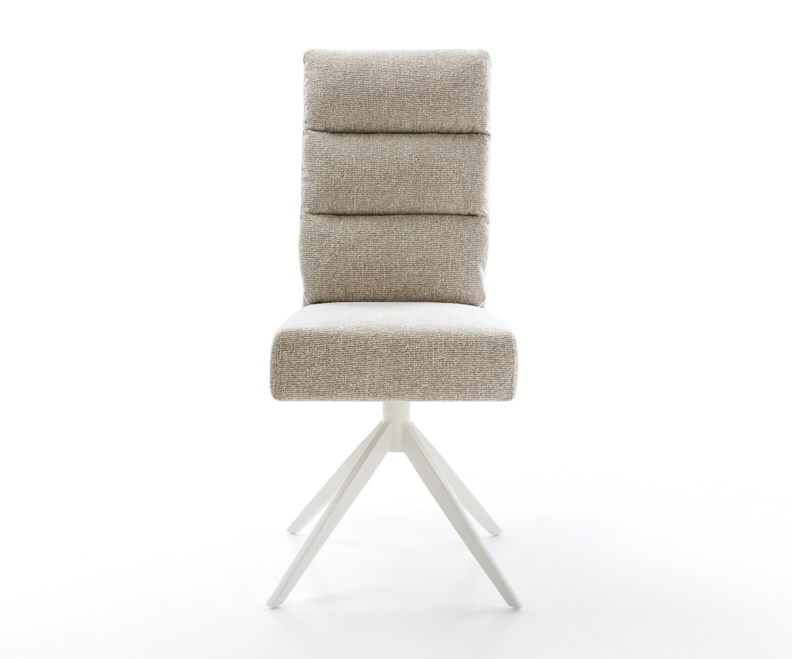 Draaistoel Pela-Flex geweven stof beige kruisframe breed wit 360° draaibaar rocker-functie pocketveer kern 2