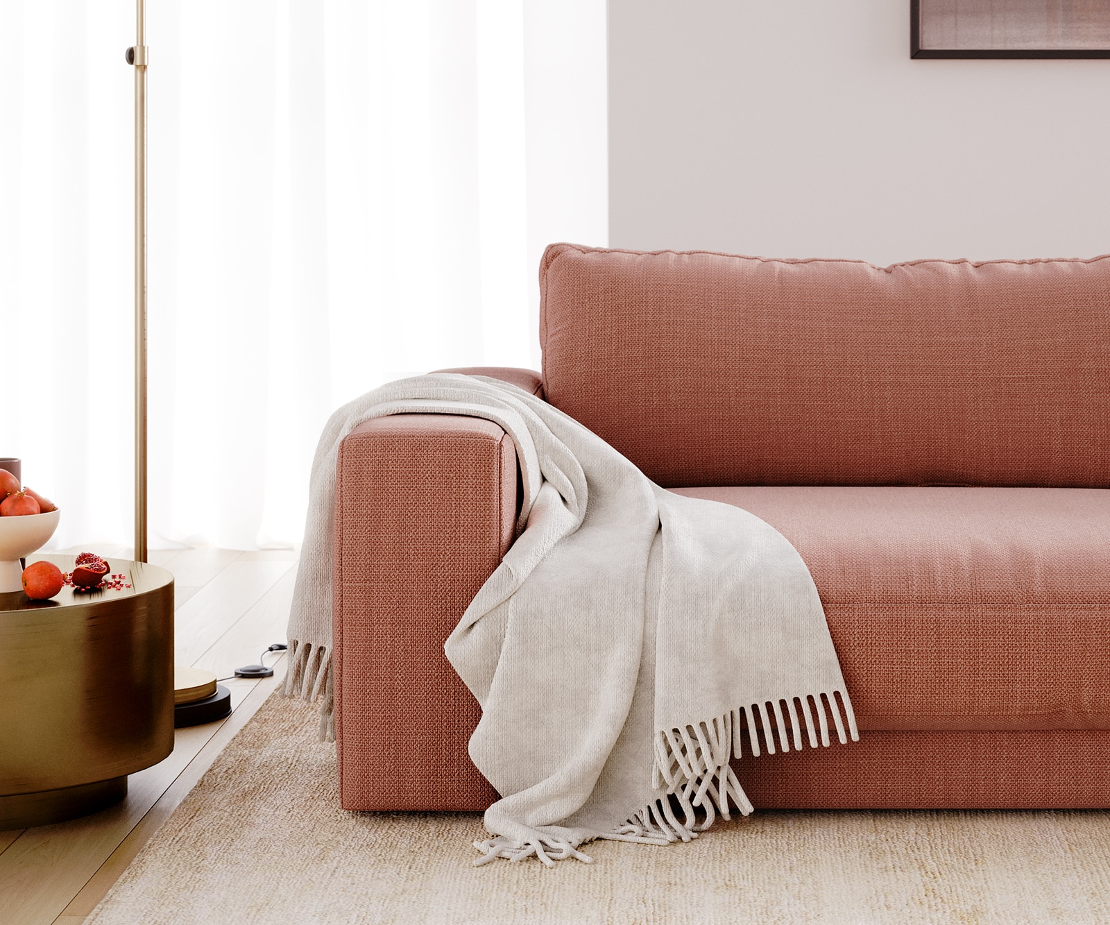 Big-Sofa Cubico 290x120 cm vlak geweven orange 4