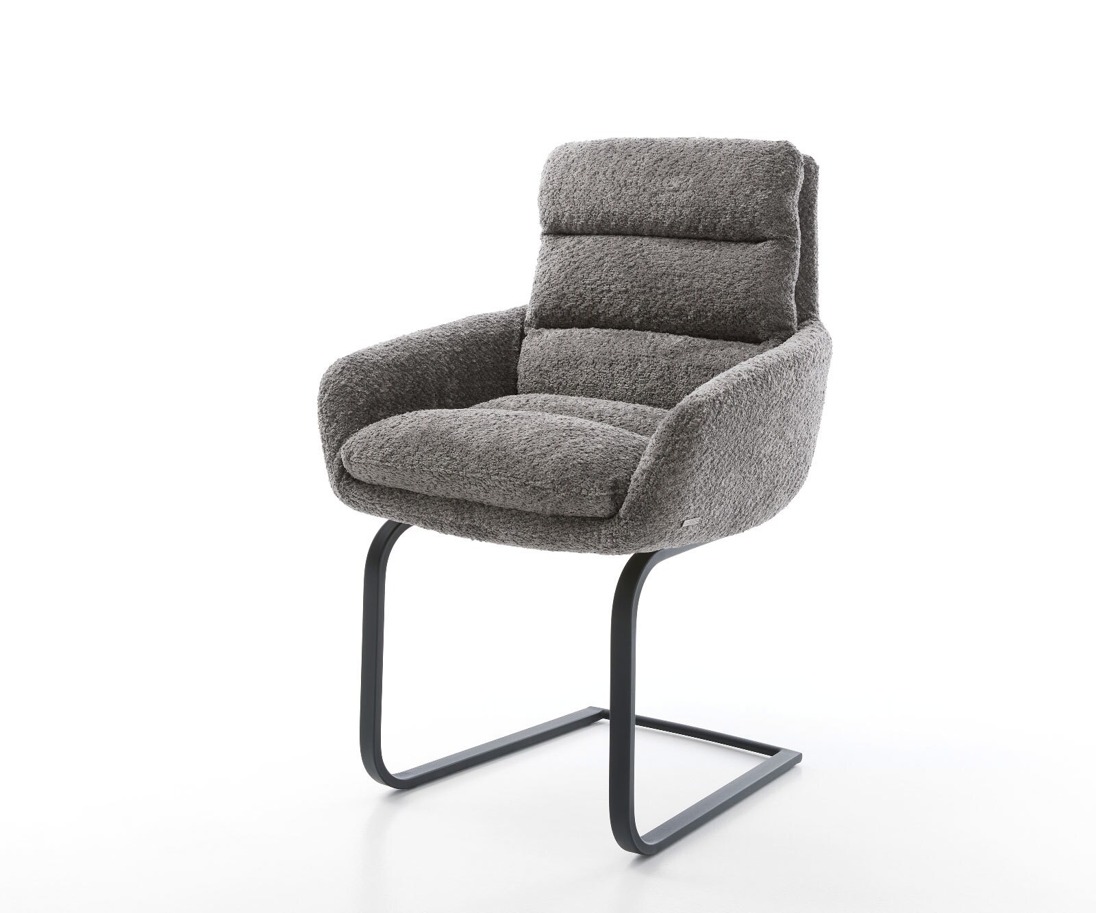 Sledemodel Abelia-Flex met armleuning bouclé grijs sledemodel vlak zwart