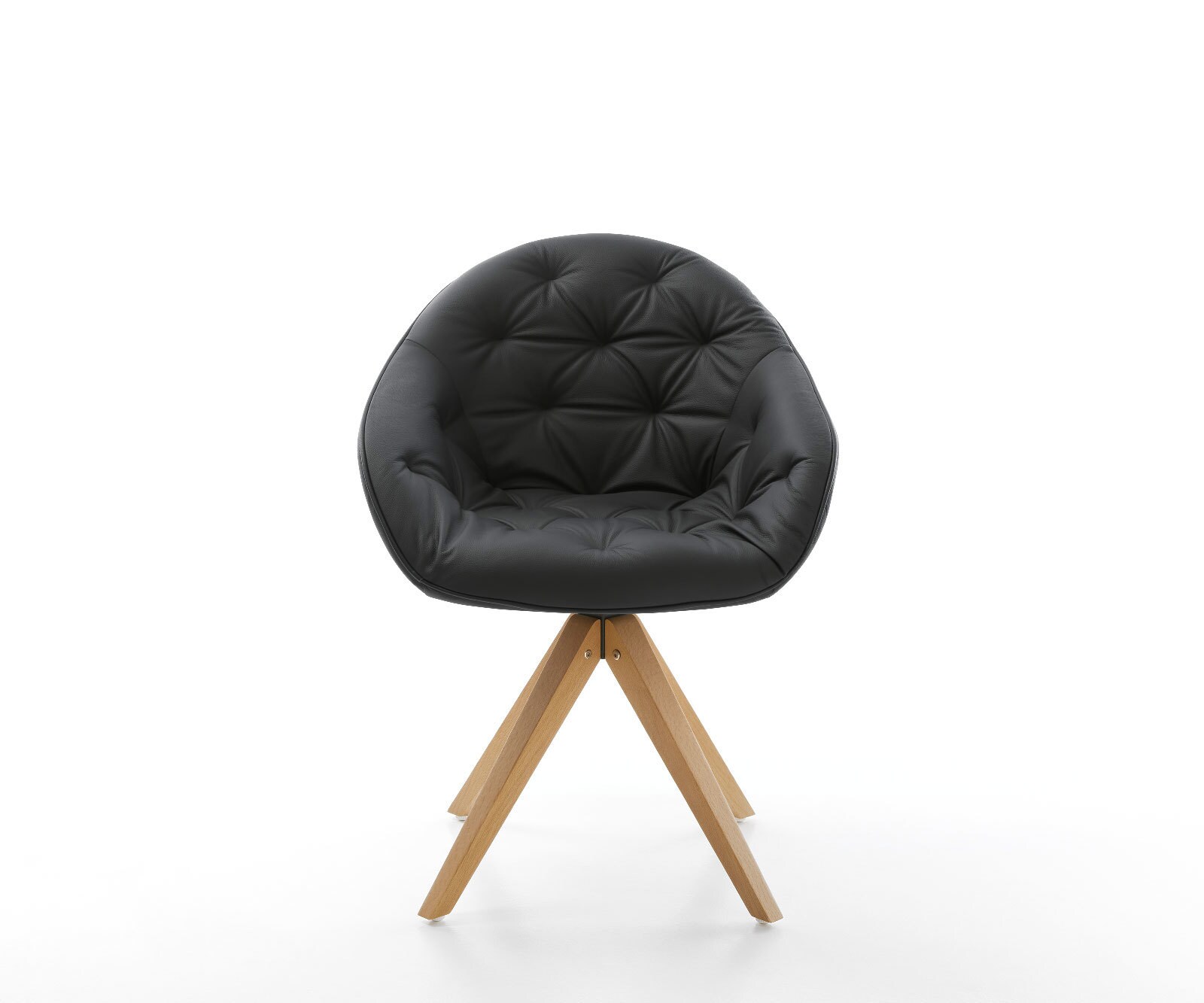 Eetkamerstoel Gaio-Flex echt leer zwart houten frame hoekig natuur 1 Eetkamerstoel Gaio-Flex echt leer zwart houten frame hoekig natuur 1