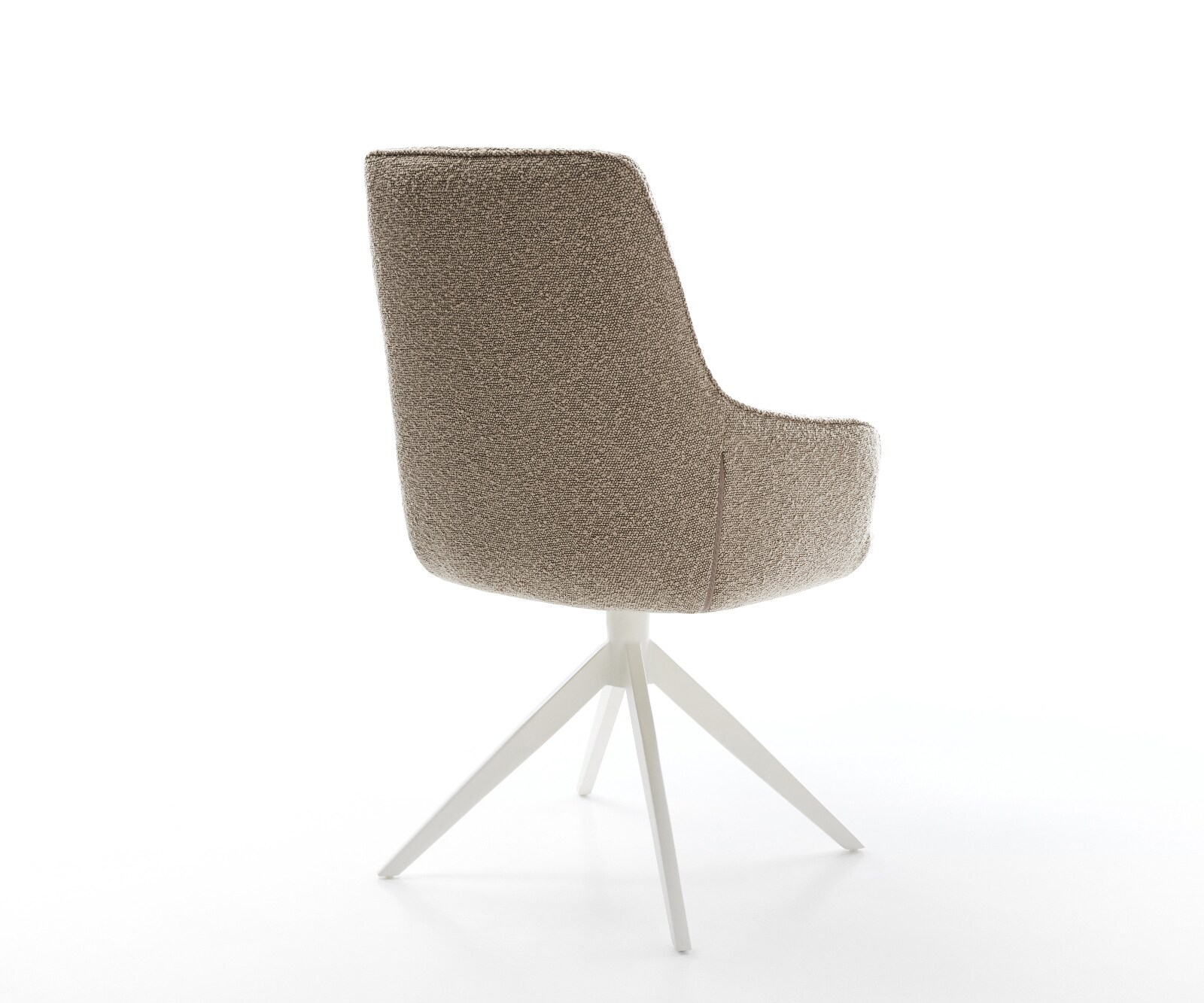 Draaistoel Zelia-Flex met armleuning bouclé mud kruisframe breed wit 360° draaibaar rocker-functie pocketveer kern 5