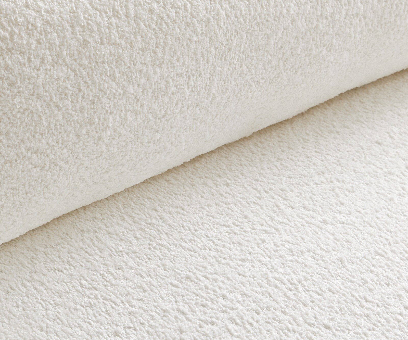 Woonkamer landschap Sirpio 300x210 cm bouclee crème-wit recamiere variabele met kruk 3