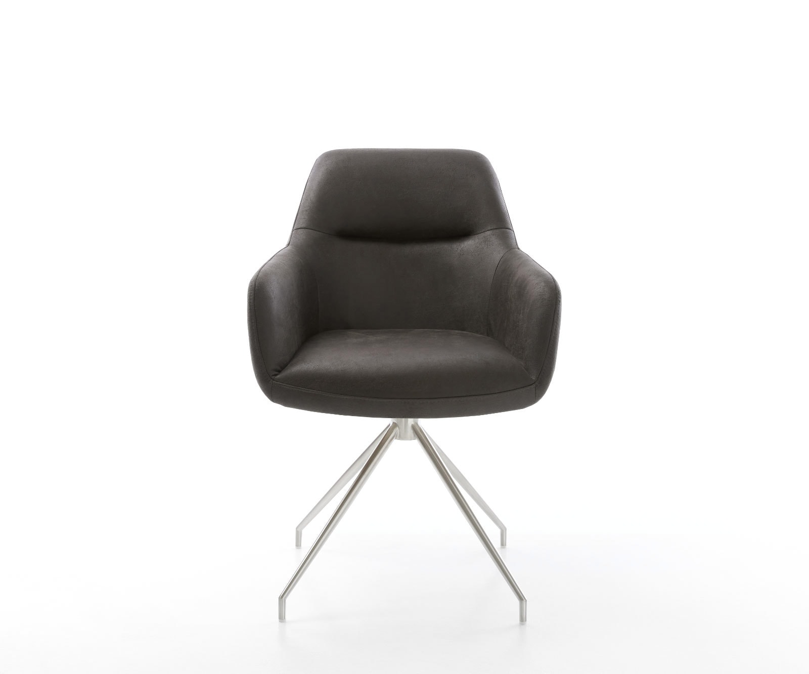 Eetkamerstoel Pejo-Flex microvelours antraciet vintage kruisframe conisch roestvrij staal pocketveer kern 1 Eetkamerstoel Pejo-Flex microvelours antraciet vintage kruisframe conisch roestvrij staal pocketveer kern 1