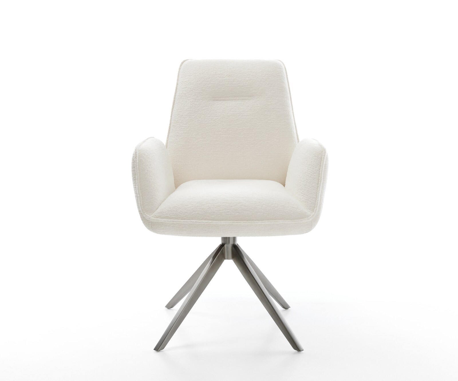 Draaistoel Zoa-Flex bouclé zacht beige kruisframe breed grafiet 360° draaibaar rocker-functie pocketveer kern 2