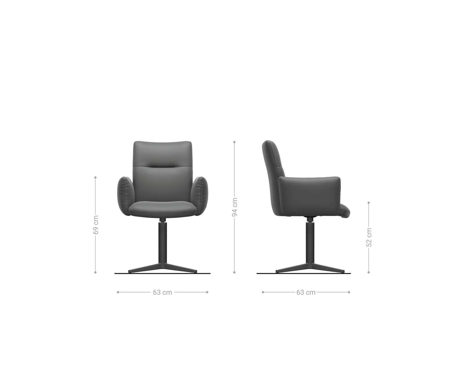 Draaistoel Jova-Flex met armleuning chenille olijfgroen kruisframe breed zwart 360° draaibaar rocker-functie pocketveer kern 5