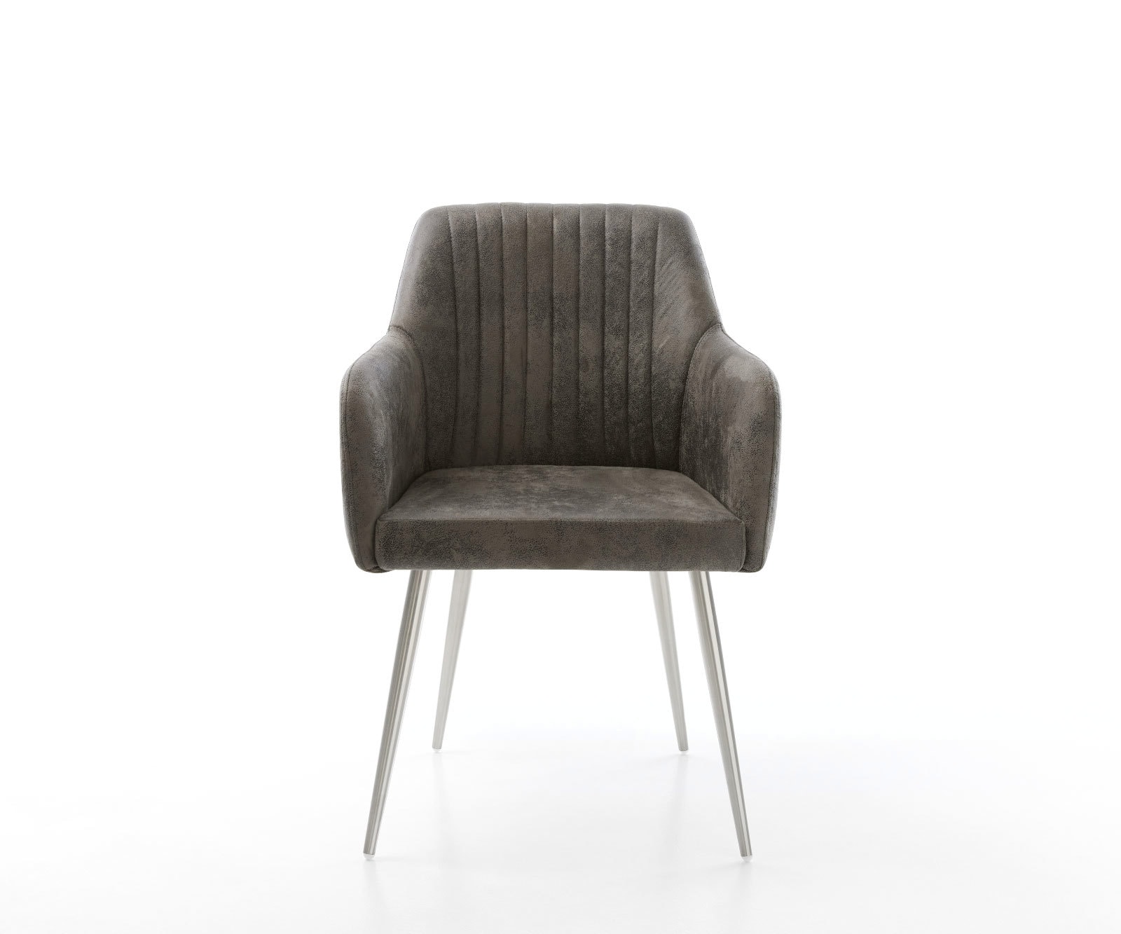 Eetkamerstoel Greg-Flex microvelours grijs antiek 4-poot conisch roestvrij staal pocketveer kern 1 Eetkamerstoel Greg-Flex microvelours grijs antiek 4-poot conisch roestvrij staal pocketveer kern 1