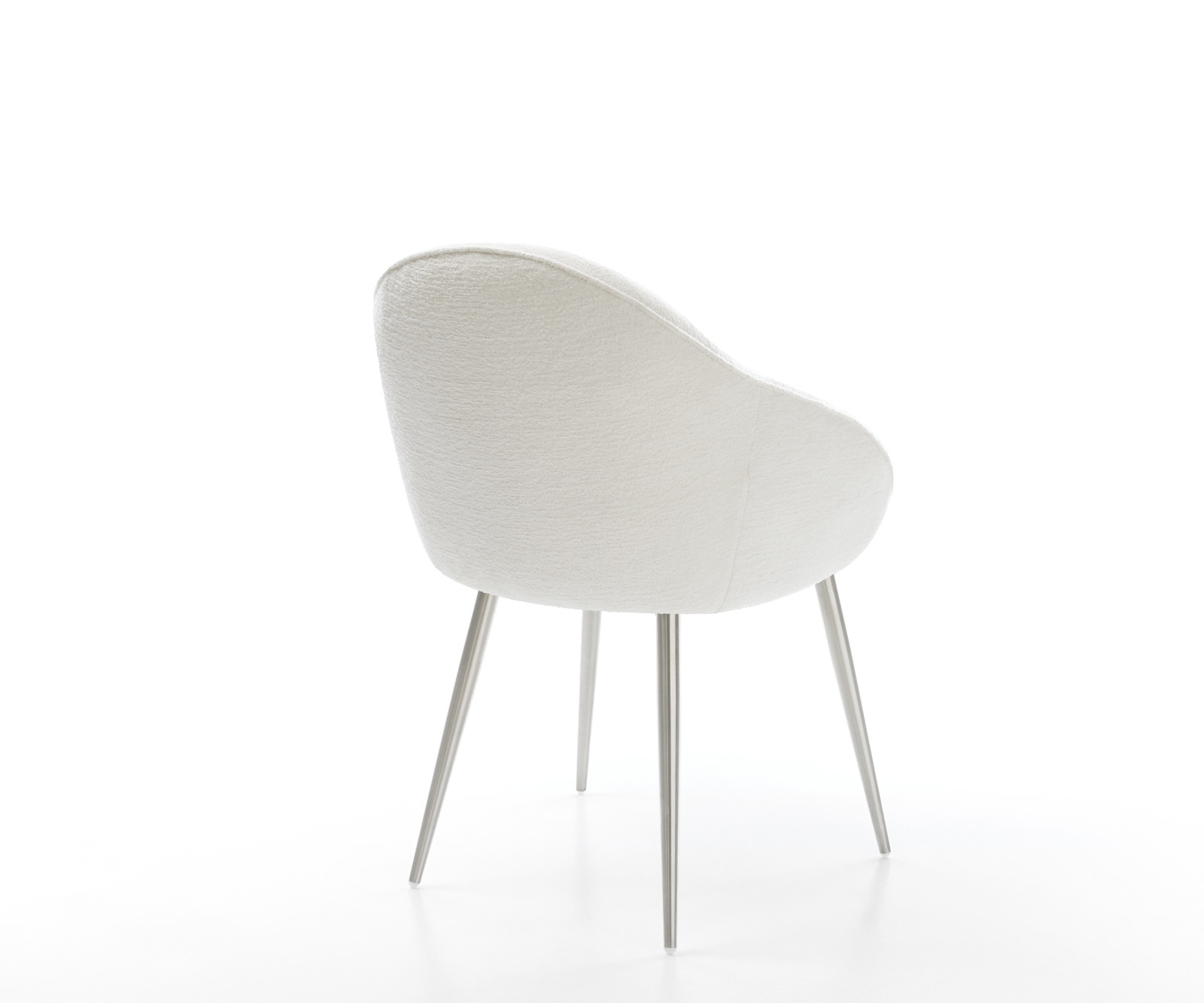 Eetkamerstoel Gaio-Flex bouclé zacht beige 4-poot conisch roestvrij staal 4 Eetkamerstoel Gaio-Flex bouclé zacht beige 4-poot conisch roestvrij staal 4