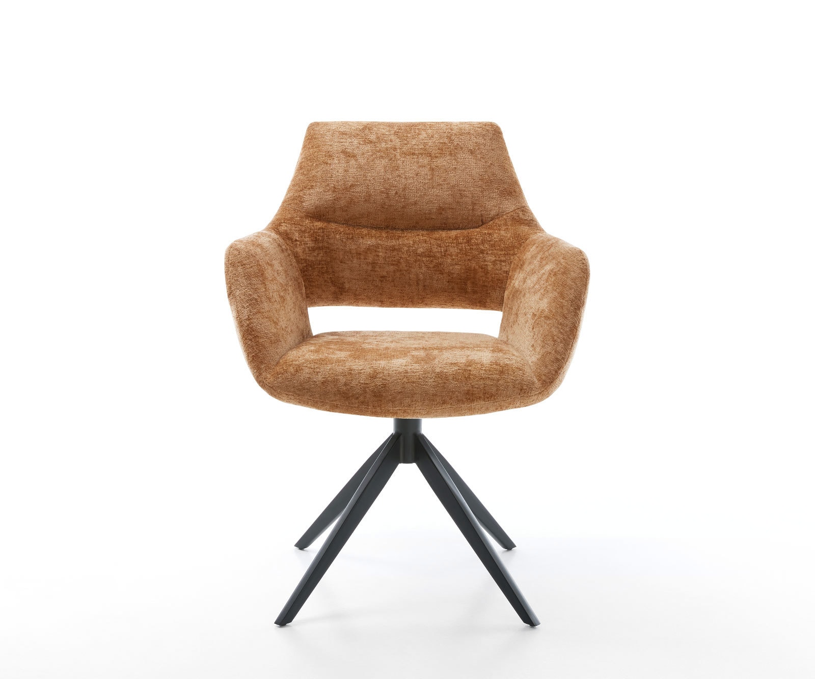 Draaistoel Yago-Flex met armleuning chenille Roest kruisframe breed zwart 360° draaibaar rocker-functie pocketveer kern 1 Draaistoel Yago-Flex met armleuning chenille Roest kruisframe breed zwart 360° draaibaar rocker-functie pocketveer kern 1