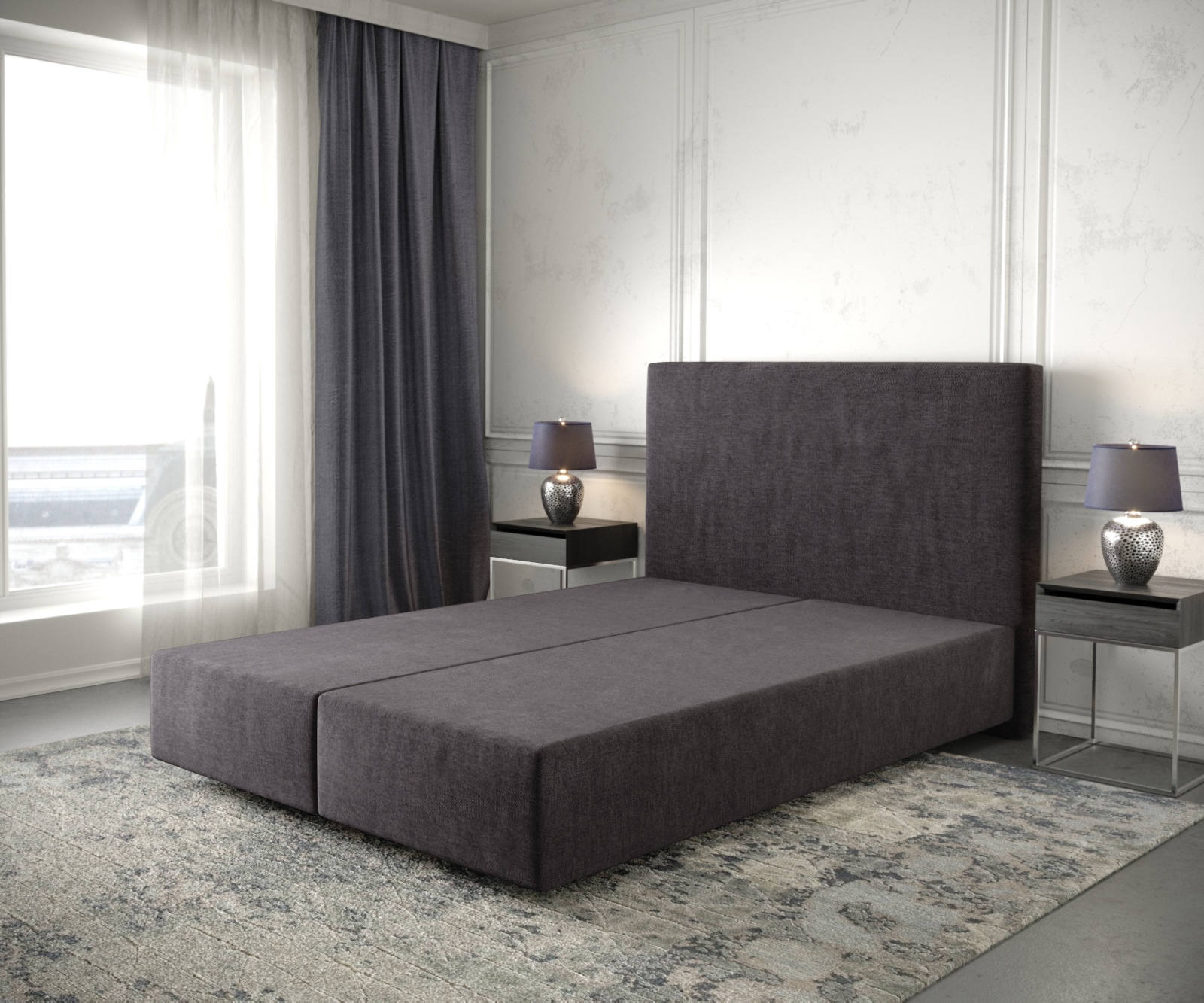 Boxspring frame Dream-Well 140x200 cm Zwart Mikrofaser Boxspring frame Dream-Well 140x200 cm Zwart Mikrofaser