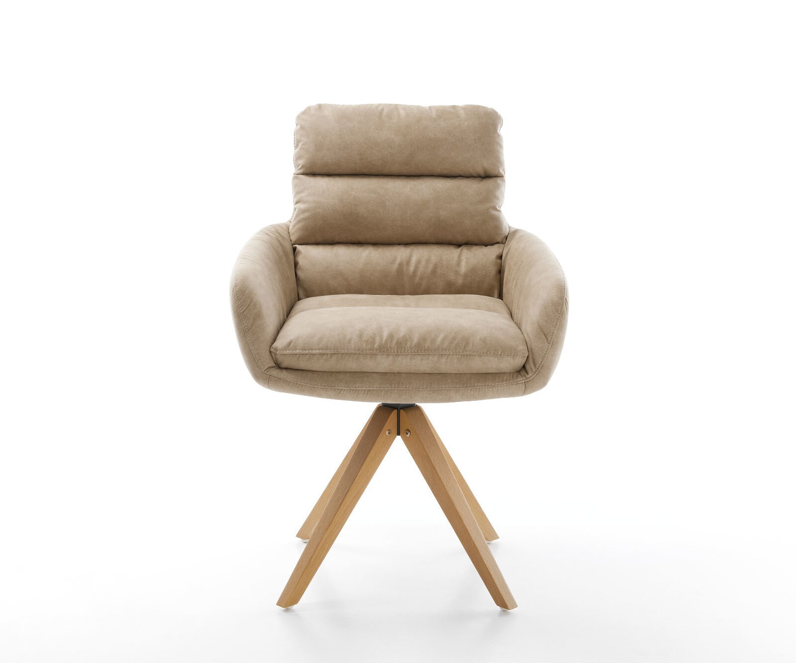 Eetkamerstoel Abelia-Flex met armleuning microvelours beige vintage houten frame hoekig natuur 1 Eetkamerstoel Abelia-Flex met armleuning microvelours beige vintage houten frame hoekig natuur 1