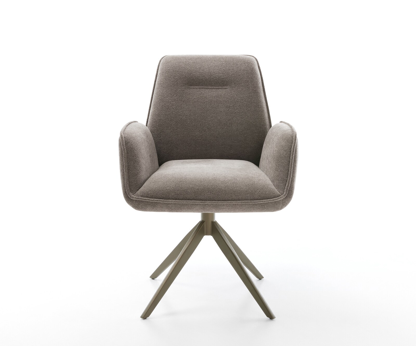 Draaistoel Zoa-Flex zachte stof met structuur taupe kruisframe breed afwerking met titanium 360° draaibaar rocker-functie pocketveer kern 1