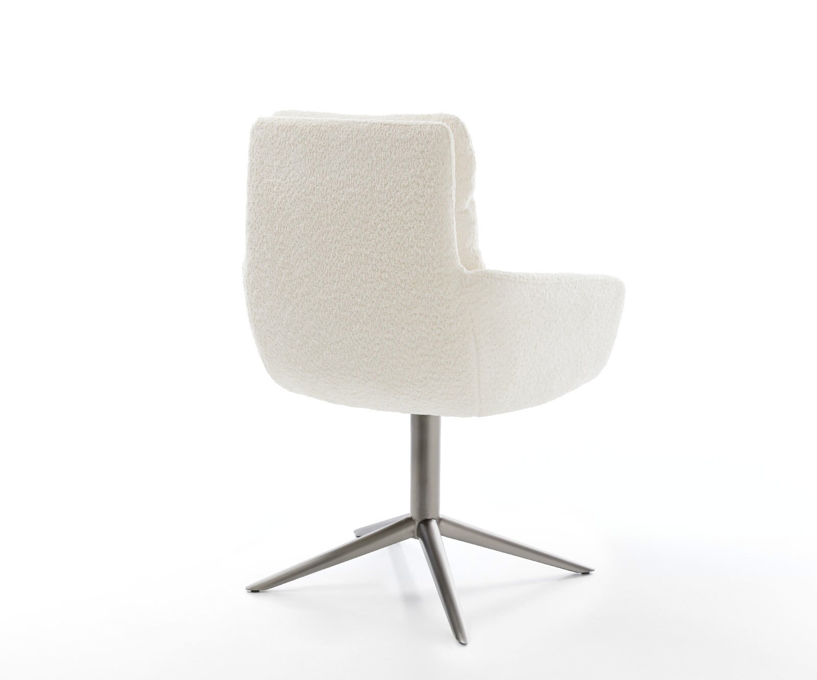 Draaistoel Abelia-Flex met armleuning bouclé wit kruispoot grafiet 360° draaibaar rocker-functie 4