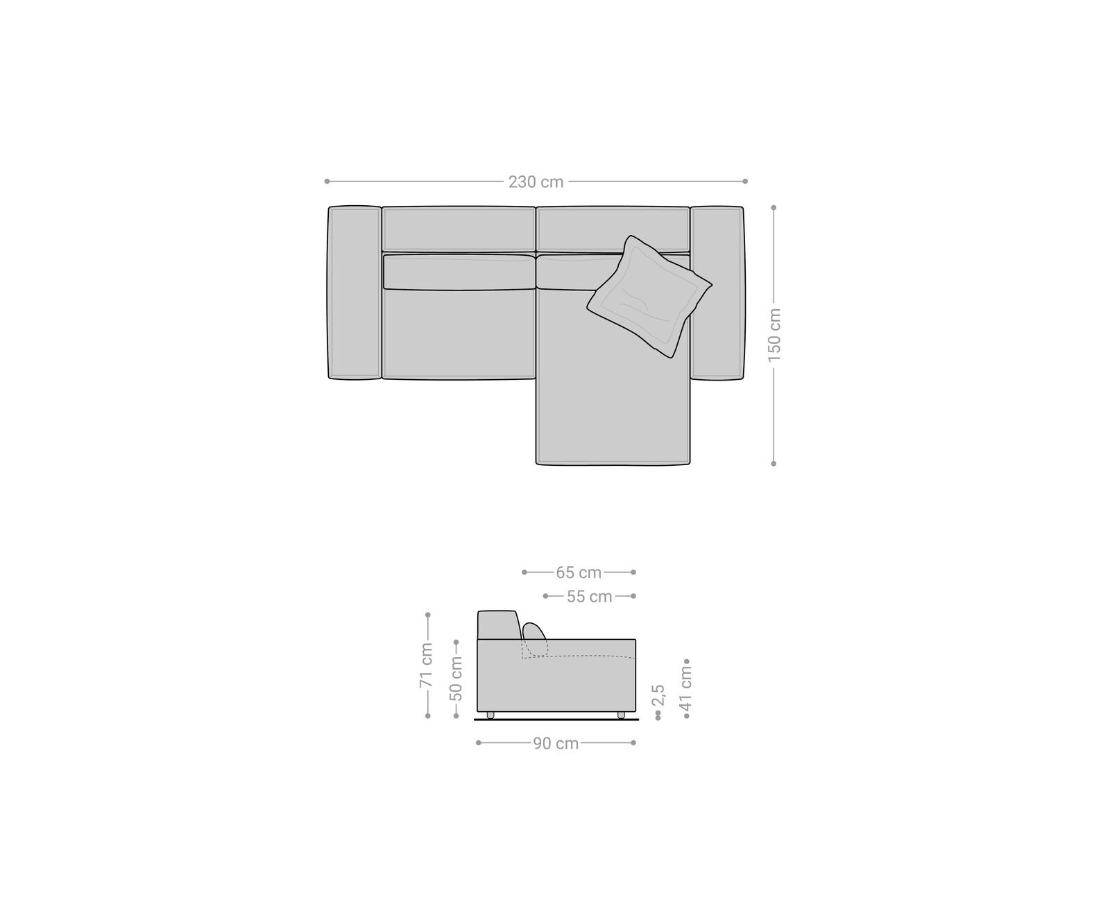 Hoekbank Sirpio 230x150 cm microvezel zwart recamiere variabele 7