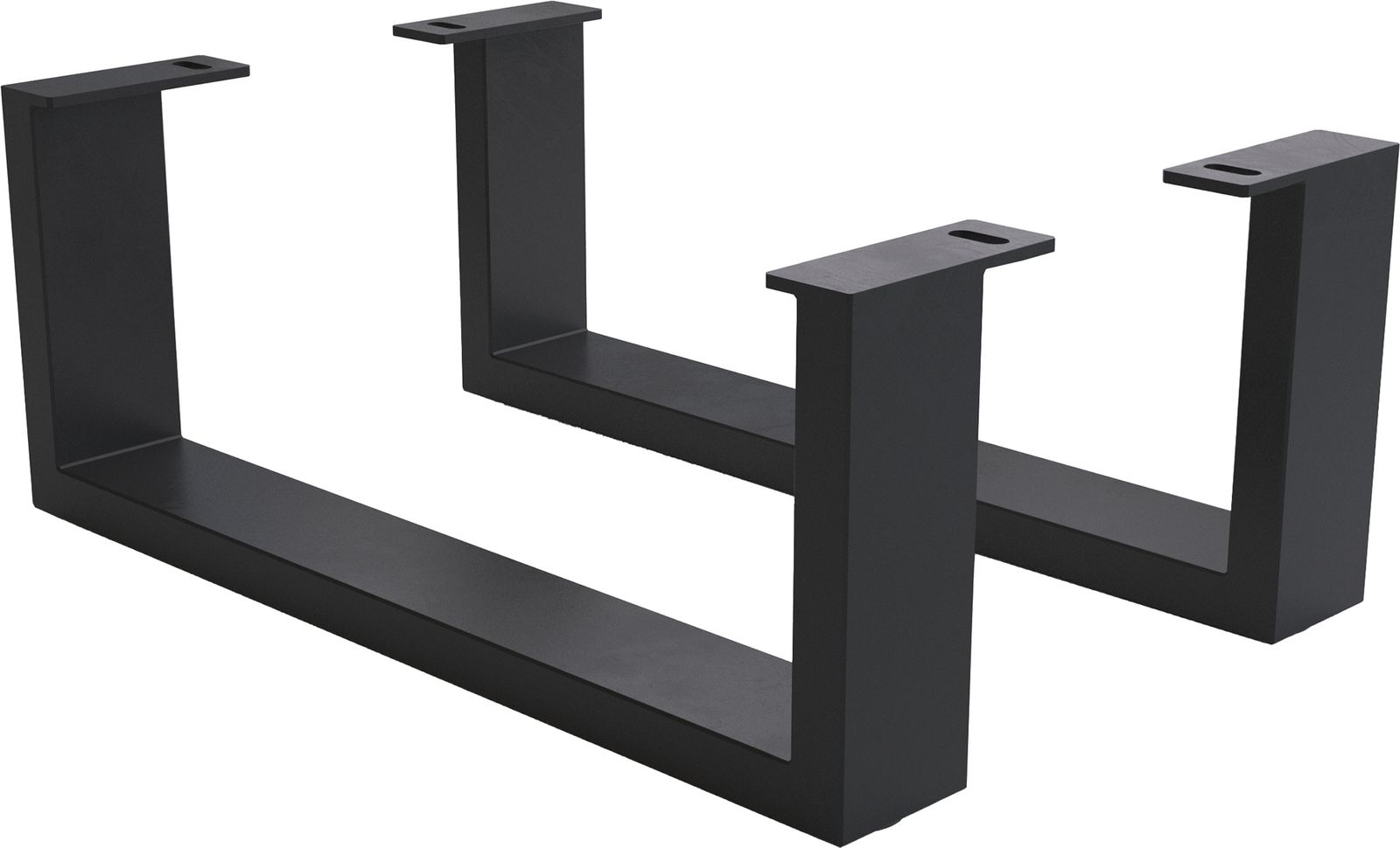 Poot metalen glijder zwart 20 cm voor kasten met een diepte van 60 cm (set van 2)