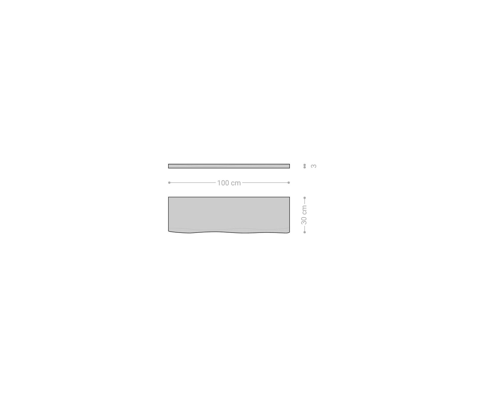 Wandplank Live-Edge 100 cm acacia natuur massieve boomrand 5