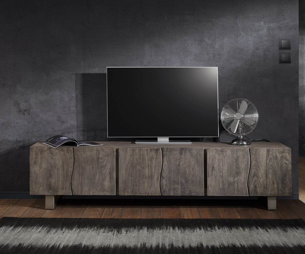  TV-tafel Live-Edge 220 cm 6 deuren boomrand Lowboard	 2