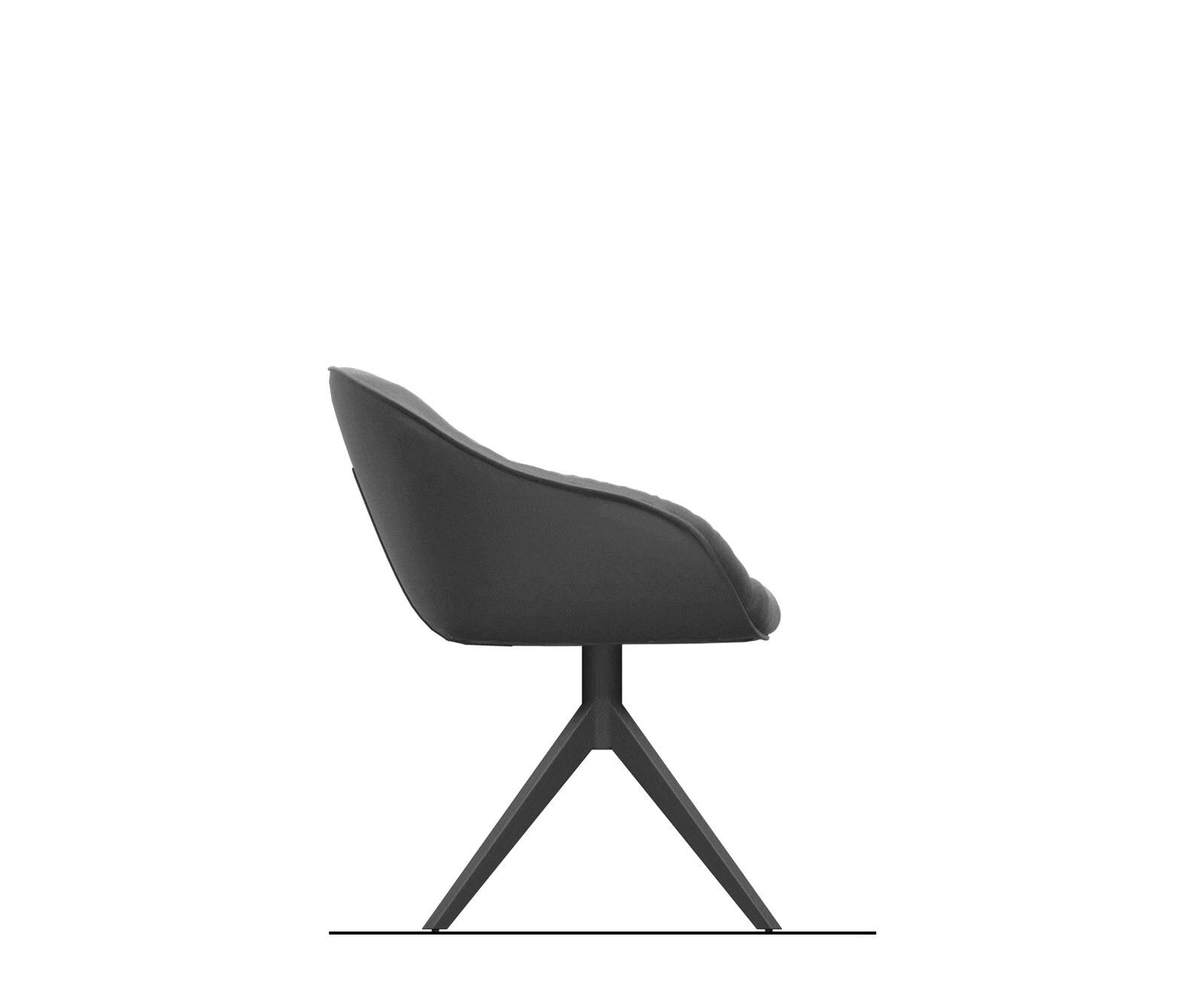Draaistoel Gaio-Flex zachte stof met structuur grijs kruisframe breed zwart 360° draaibaar rocker-functie 8