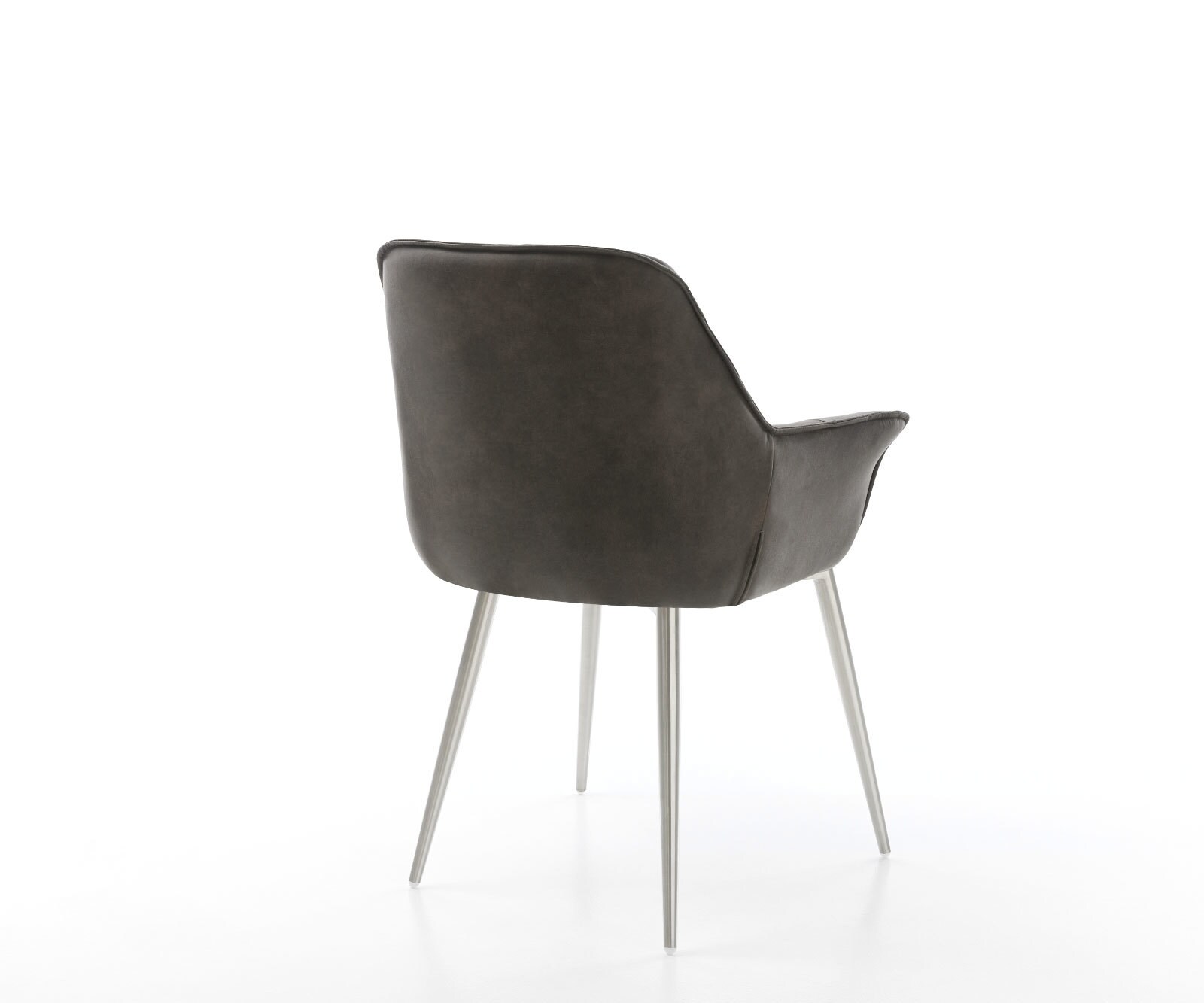 Eetkamerstoel Kaira-Flex microvelours antraciet vintage 4-poot conisch roestvrij staal 5
