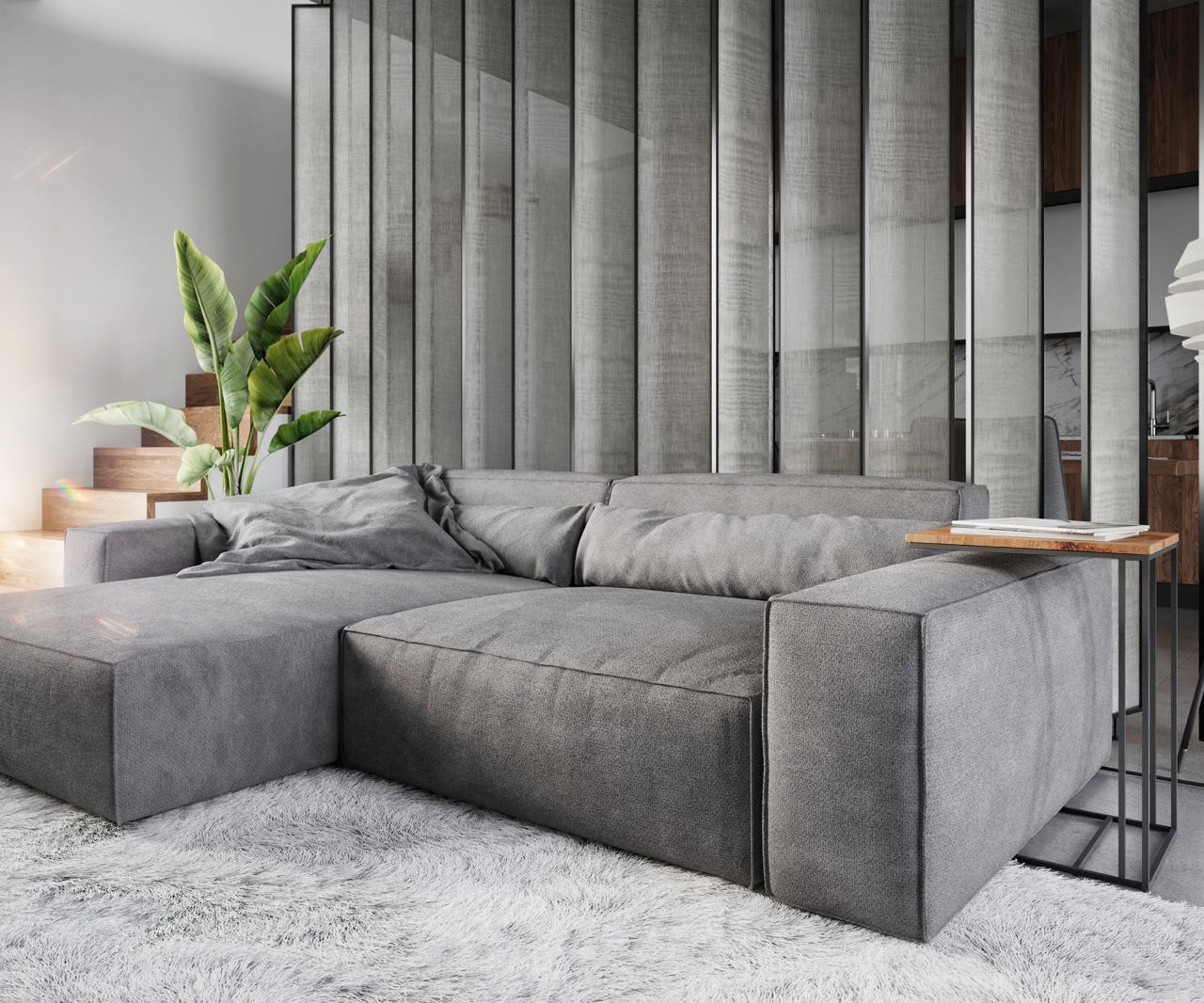 Hoekbank Sirpio XL 270x170 cm microvezel taupe recamiere variabele met kruk 4 Hoekbank Sirpio XL 270x170 cm microvezel taupe recamiere variabele met kruk 4