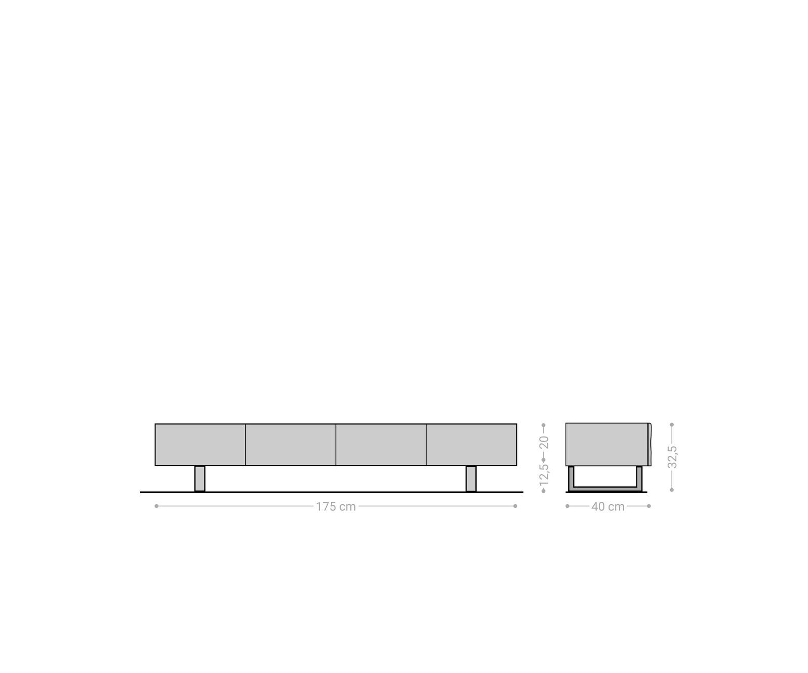 TV-meubel New Live-Edge 175 cm acacia natuur 4 deuren met metalen sledepoten zwart 6