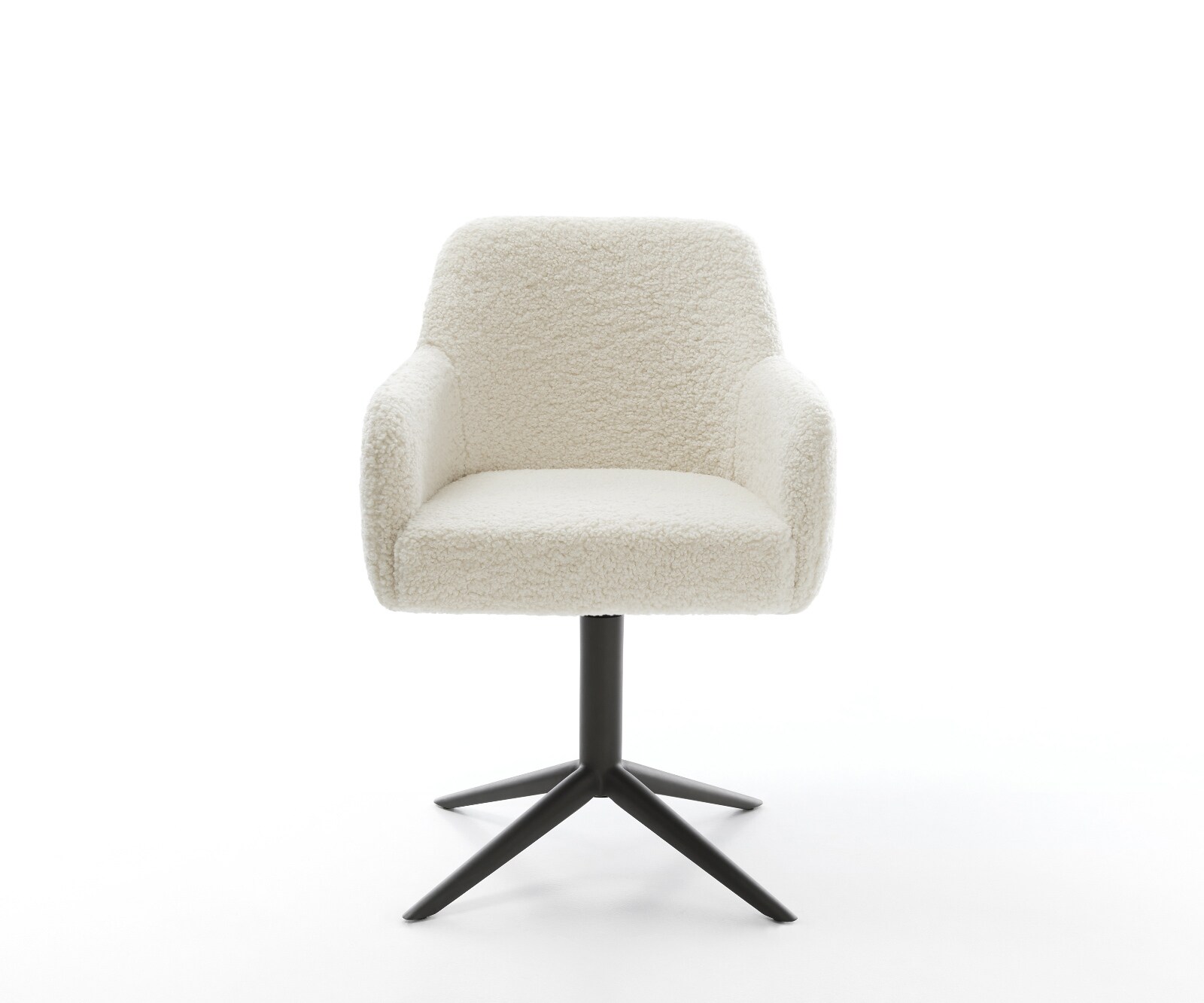 Draaistoel Greg-Flex teddy beige kruispoot zwart 360° draaibaar rocker-functie pocketveer kern 1