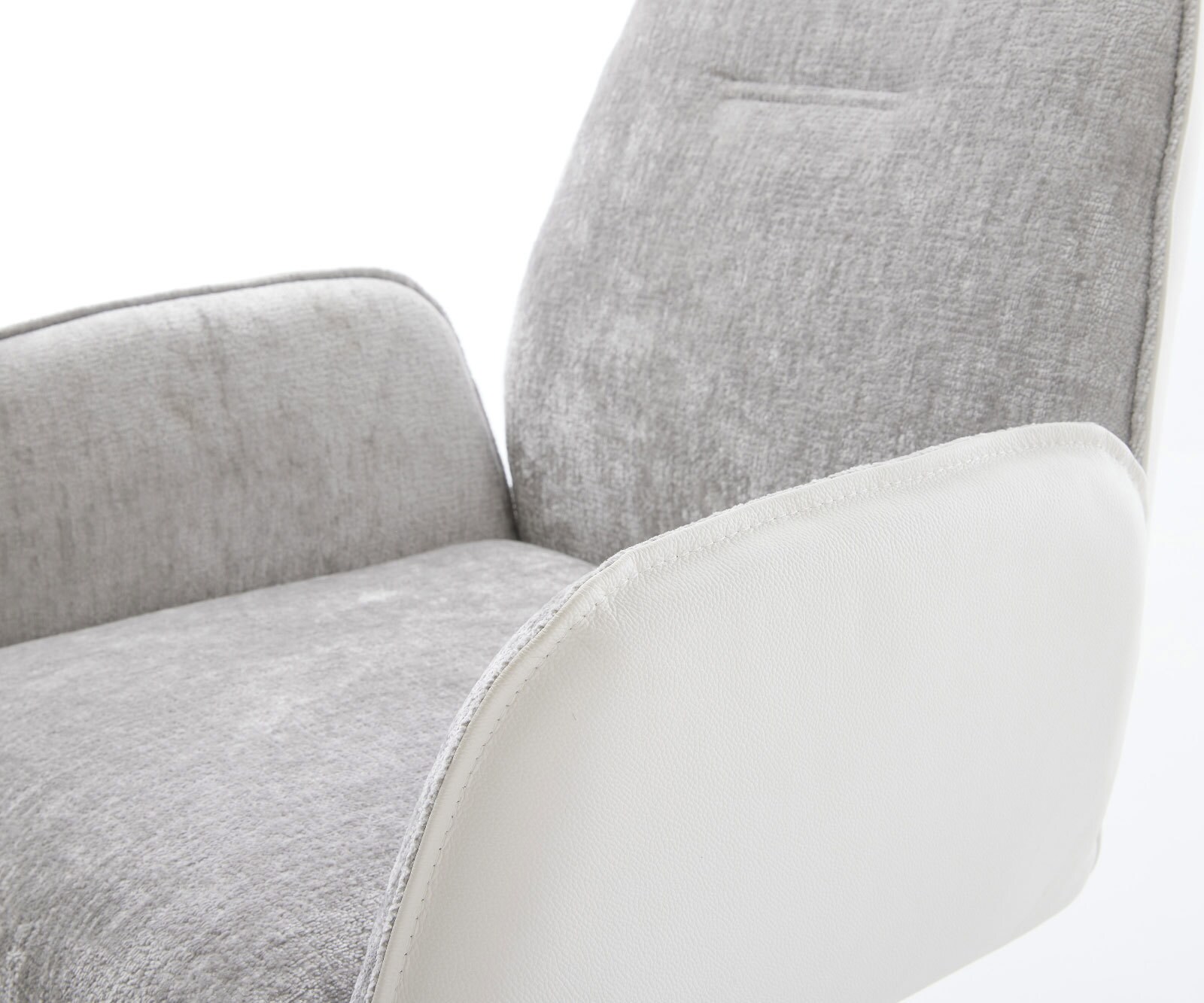 Sledemodel Zoa-Flex materiaalmix echt leer wit-zilver grijs sledemodel vlak wit pocketveer kern 3