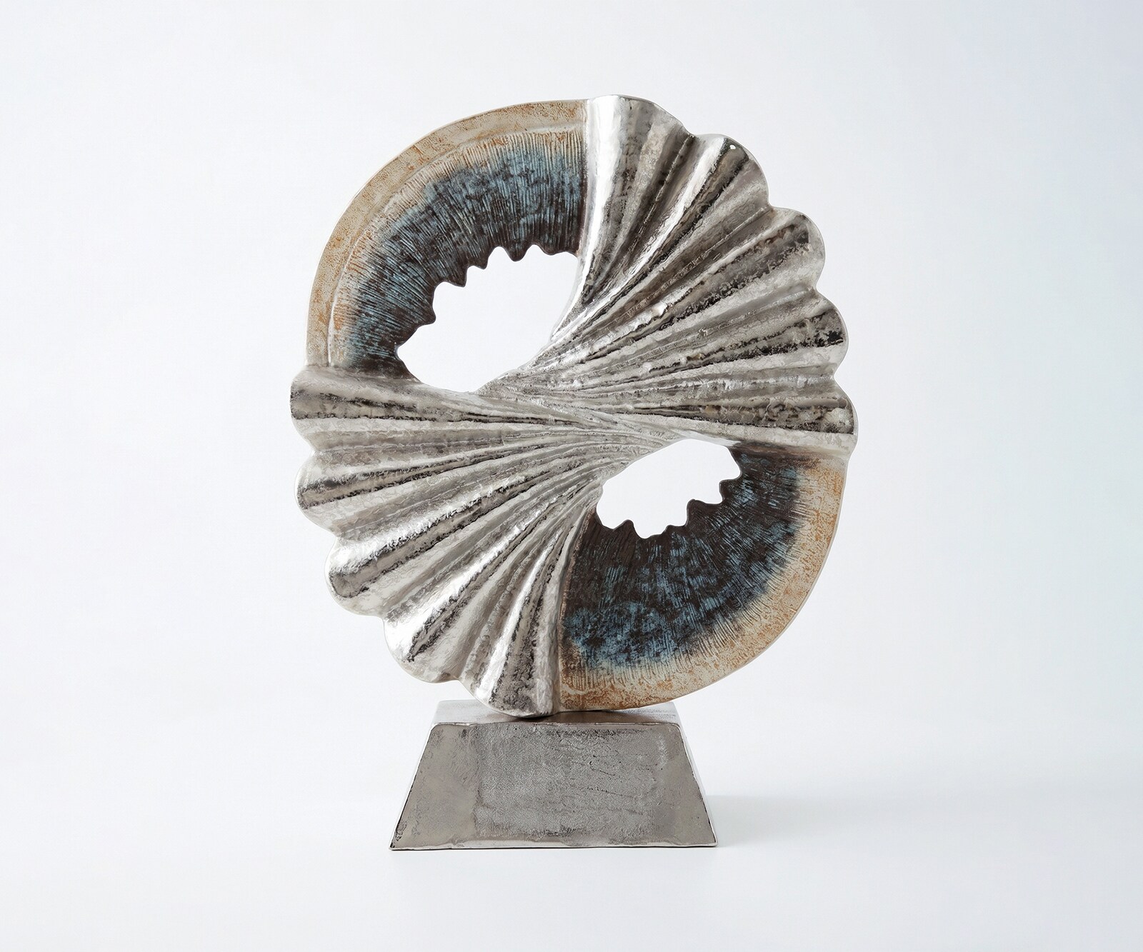Sculptuur Spira B70 x D21 x H96 cm Aluminium Argento Antico Handgemaakt
