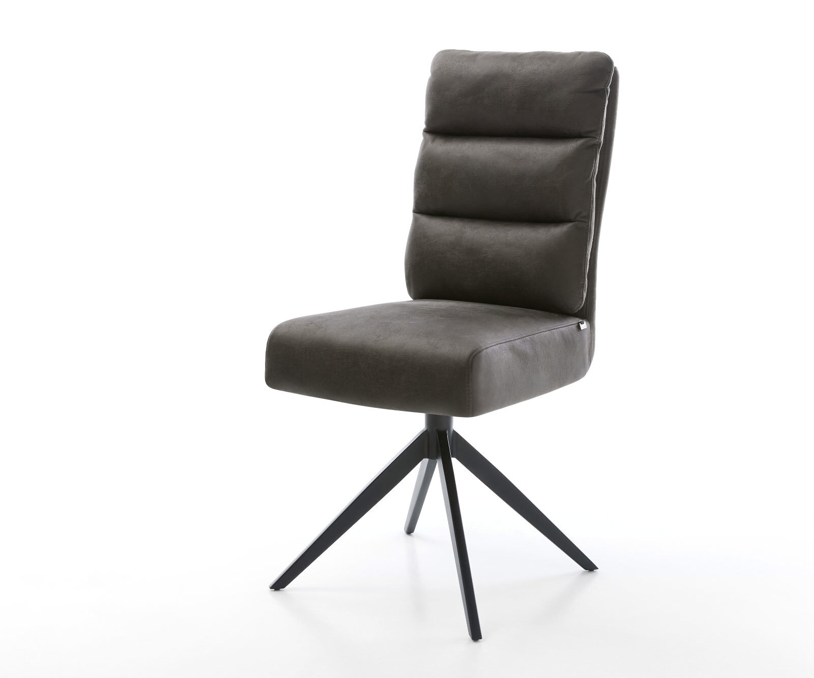 Draaistoel Pela-Flex microvelours antraciet vintage kruisframe breed zwart 360° draaibaar rocker-functie pocketveer kern