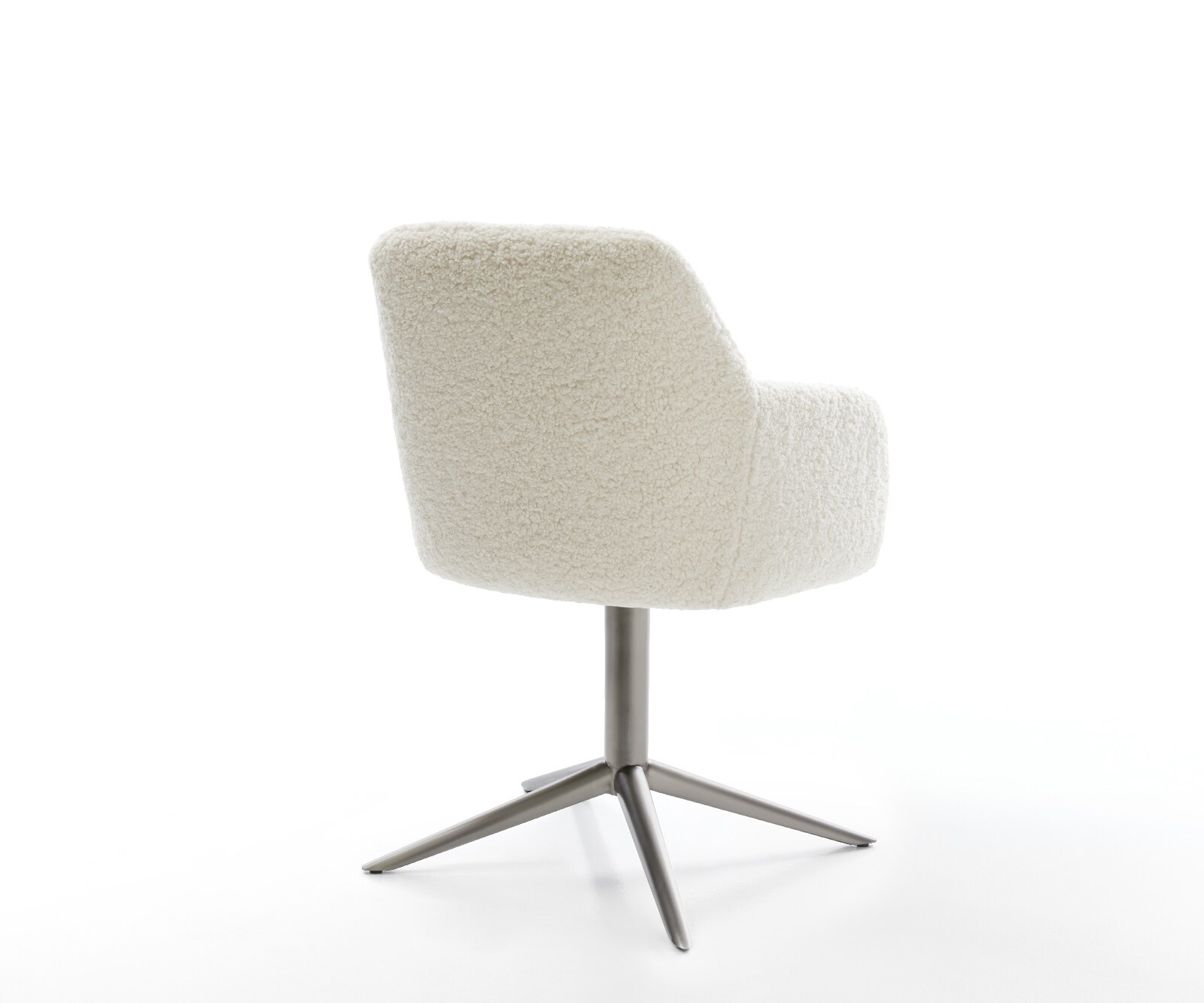 Draaistoel Greg-Flex teddy beige kruispoot grafiet 360° draaibaar rocker-functie pocketveer kern 4