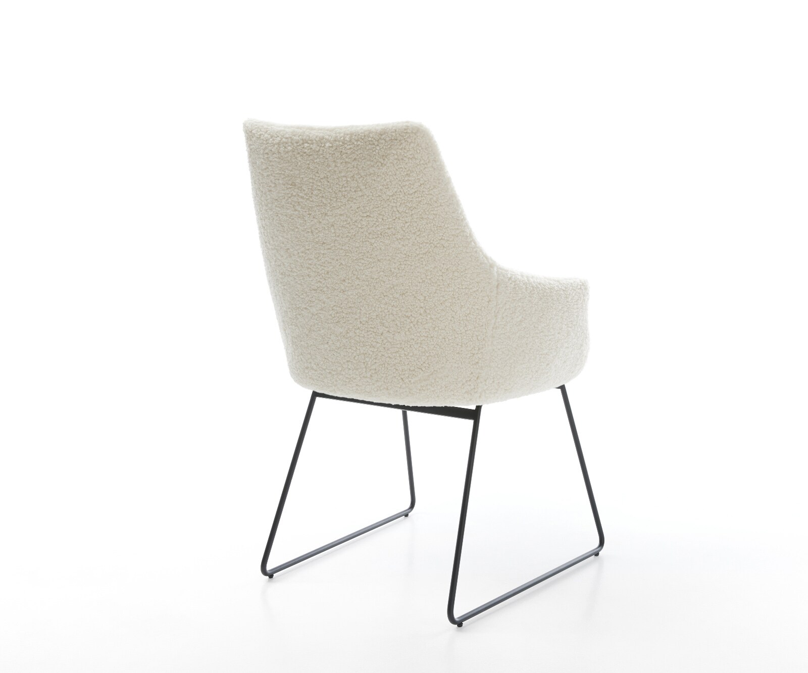 Eetkamerstoel Alja-Flex met armleuning teddy beige slipframe zwart pocketveer kern 5