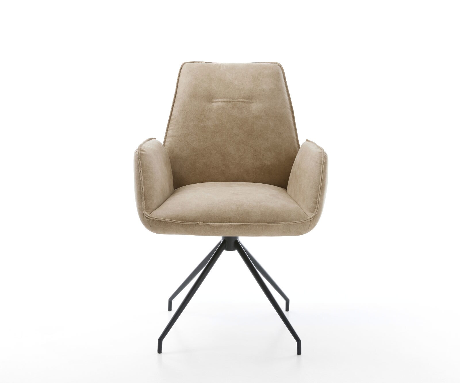 Eetkamerstoel Zoa-Flex microvelours beige vintage kruisframe conisch zwart pocketveer kern 1 Eetkamerstoel Zoa-Flex microvelours beige vintage kruisframe conisch zwart pocketveer kern 1