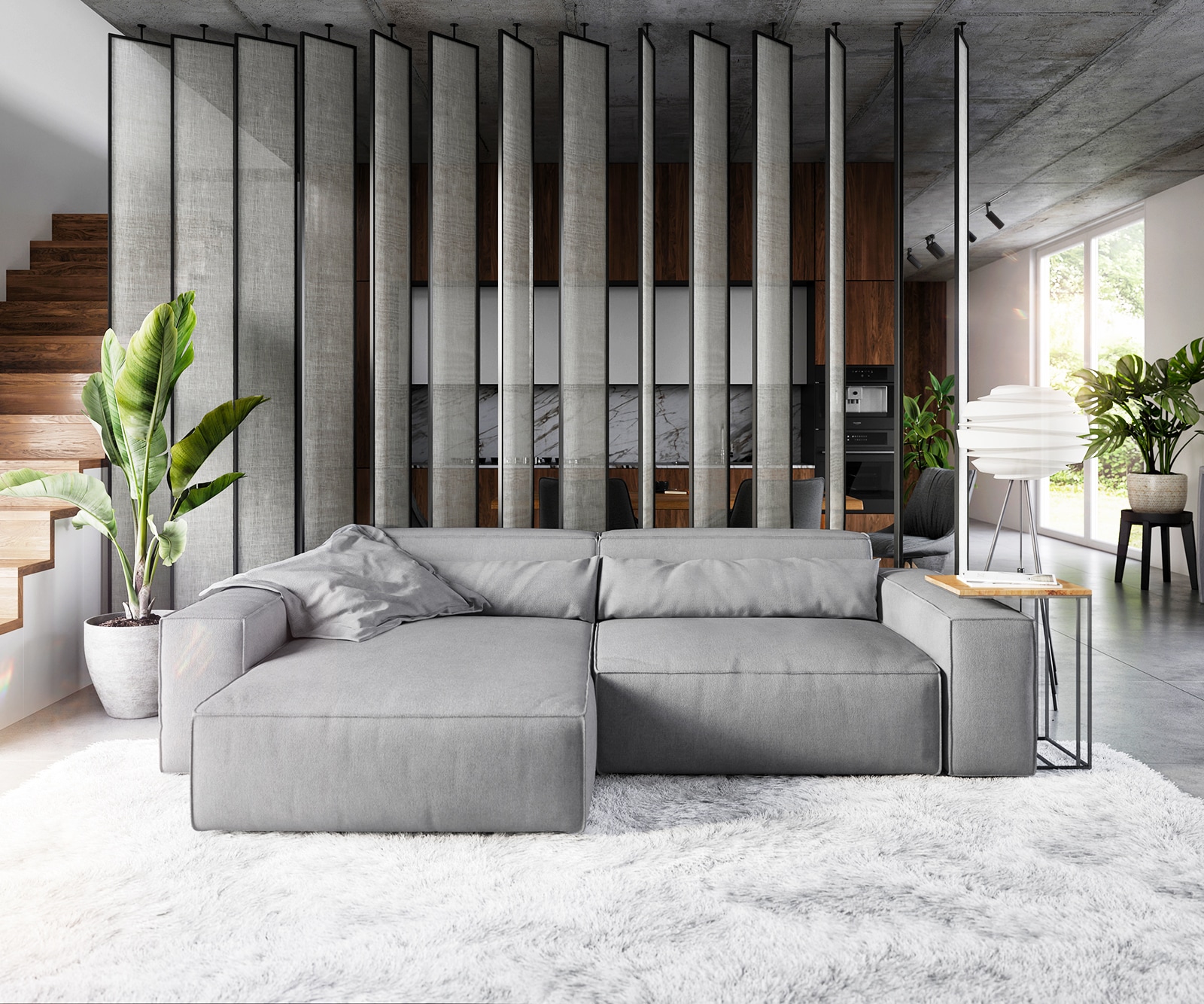 Hoekbank Sirpio XL 270x170 cm microvezel grijs recamiere variabele Hoekbank Sirpio XL 270x170 cm microvezel grijs recamiere variabele