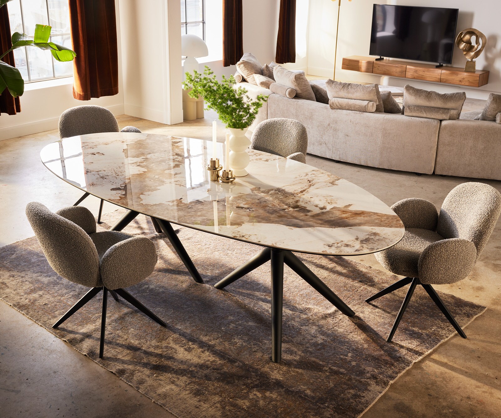Eettafel Edge keramiek ovaal