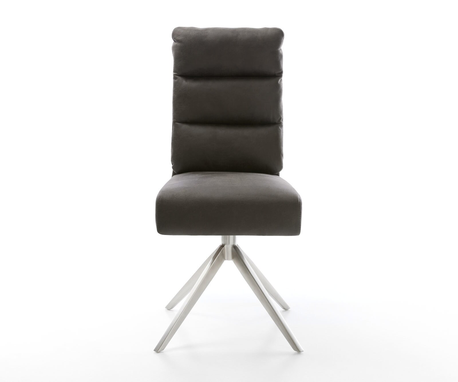 Draaistoel Pela-Flex microvelours antraciet vintage kruisframe breed roestvrij staal 360° draaibaar rocker-functie pocketveer kern 1