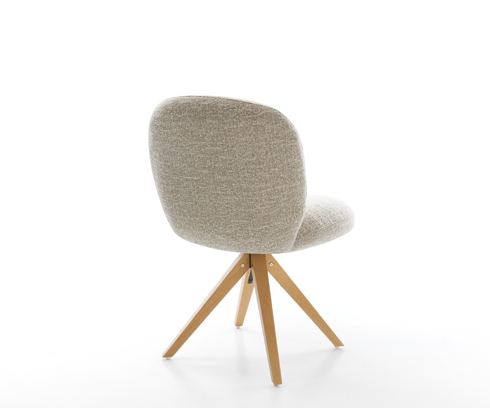 Draaistoel Nube-Flex geweven stof beige houten frame hoekig natuur 180° draaibaar pocketveer kern 5