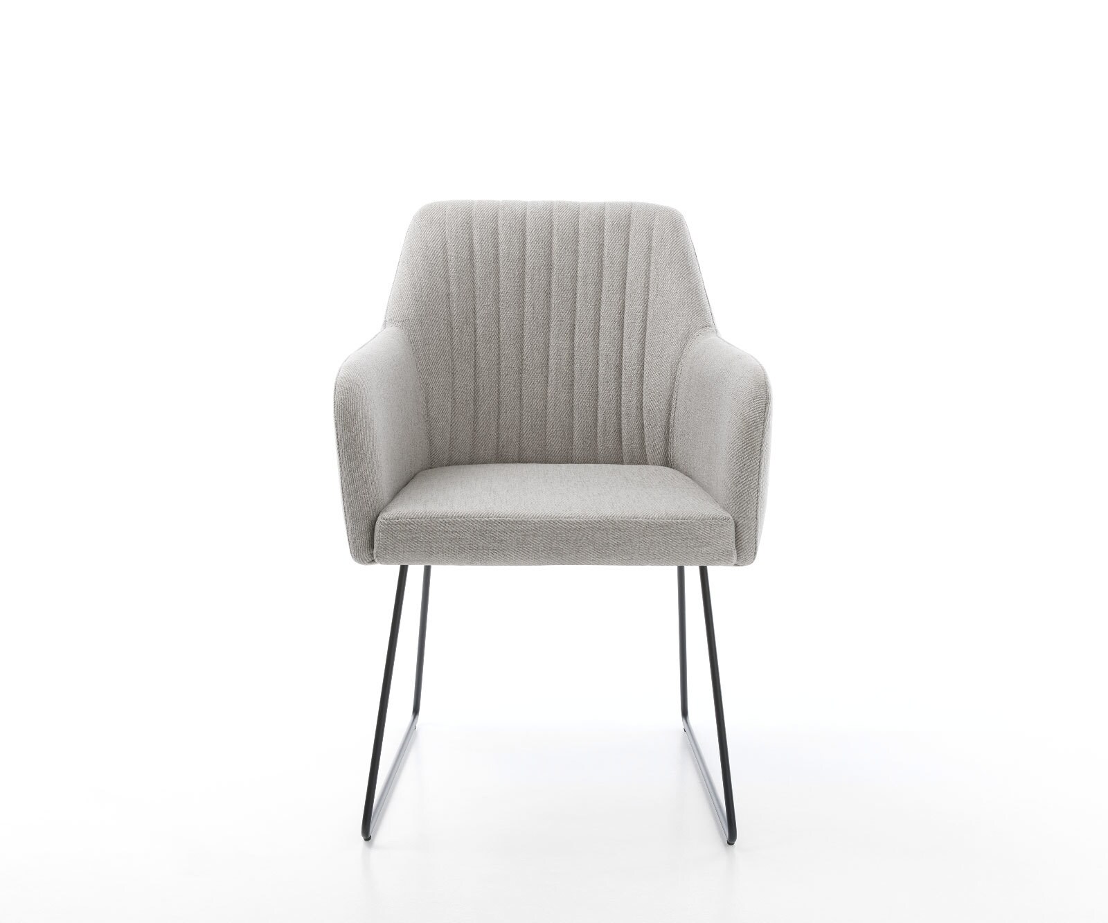 Eetkamerstoel Greg-Flex stripes lichtgrijs slipframe zwart pocketveer kern 1 Eetkamerstoel Greg-Flex stripes lichtgrijs slipframe zwart pocketveer kern 1