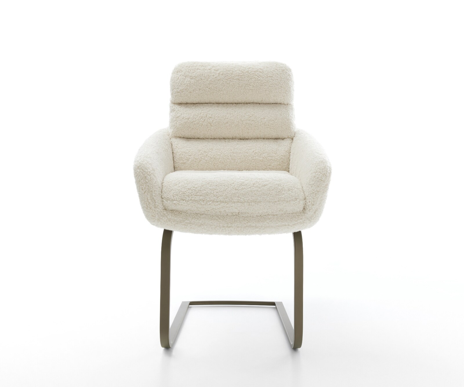 Sledemodel Abelia-Flex met armleuning teddy beige sledemodel vlak afwerking met titanium 2