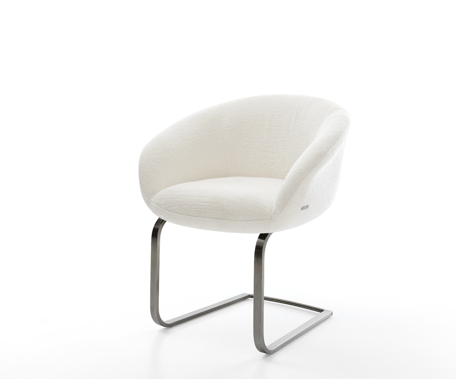 Sledemodel Vinka-Flex met armleuning bouclé zacht beige sledemodel vlak grafiet pocketveer kern 1